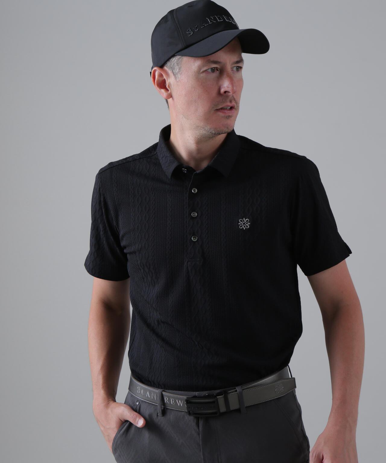 縄柄リンクス半袖シャツ (MENS)