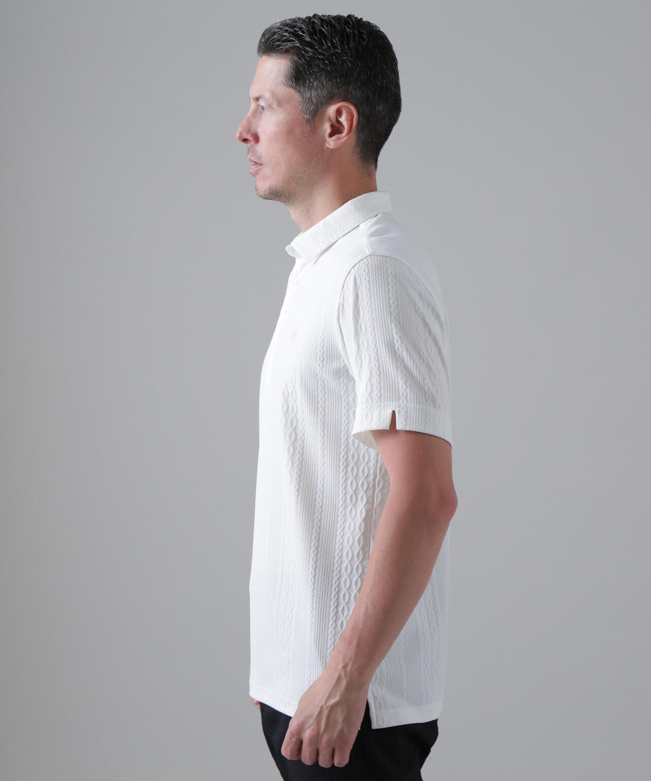 縄柄リンクス半袖シャツ (MENS)