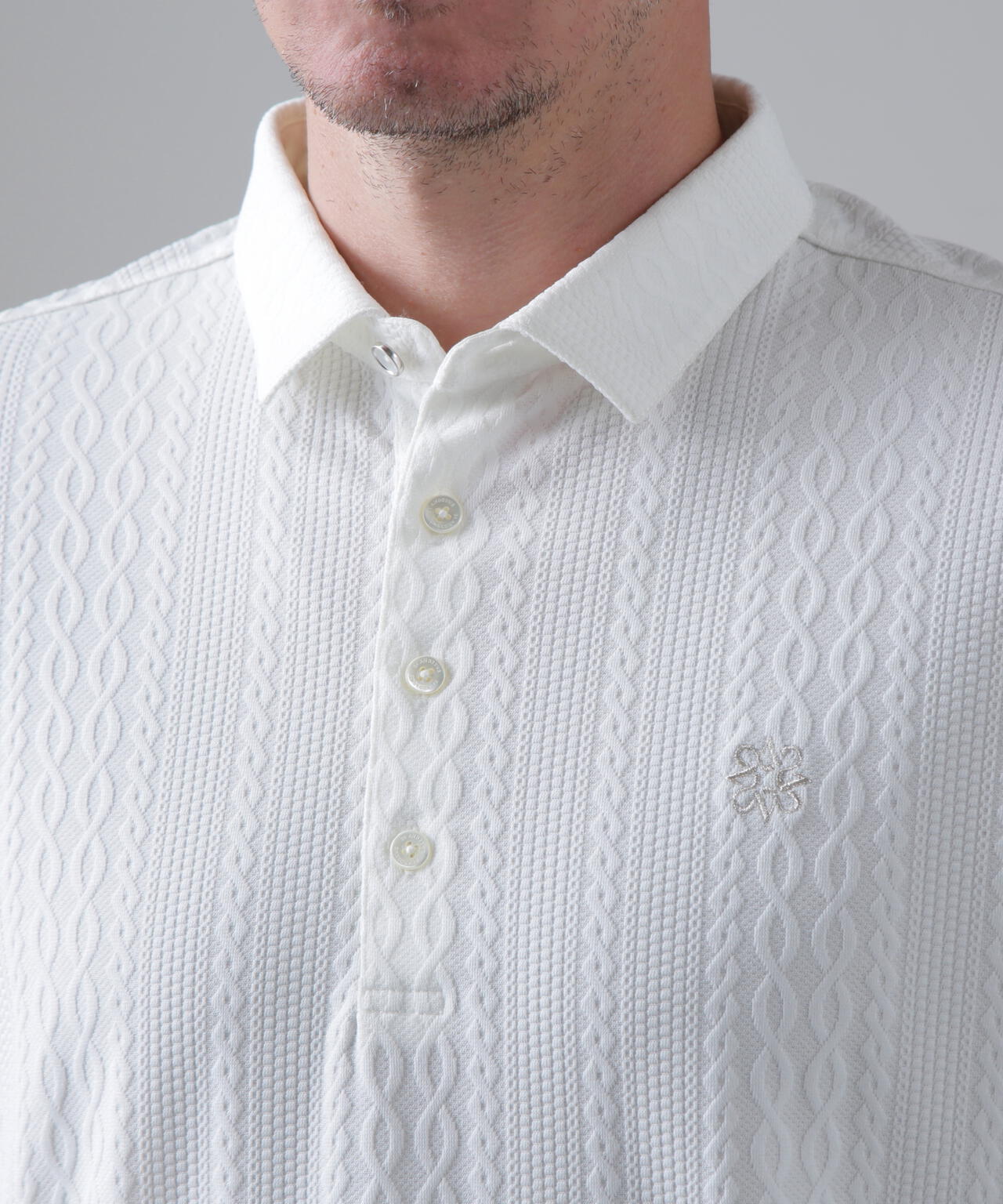 縄柄リンクス半袖シャツ (MENS)