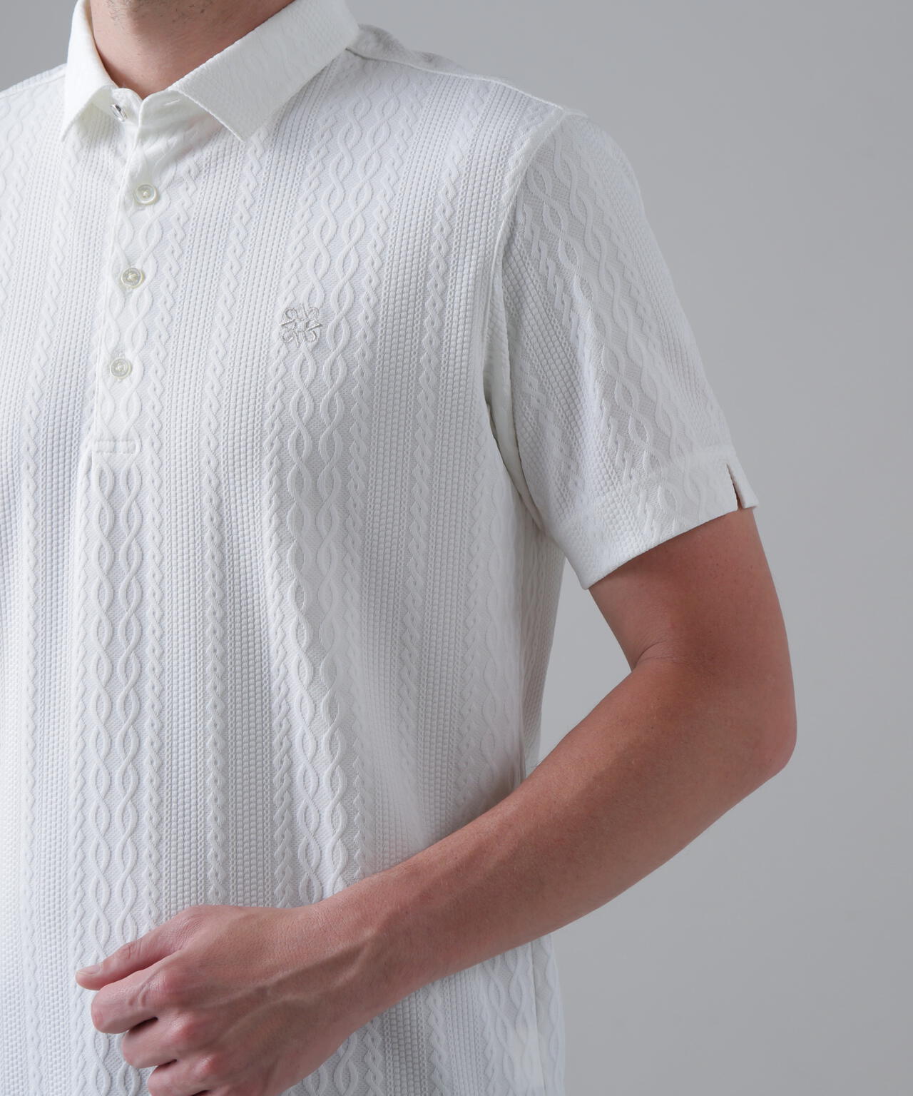 縄柄リンクス半袖シャツ (MENS)