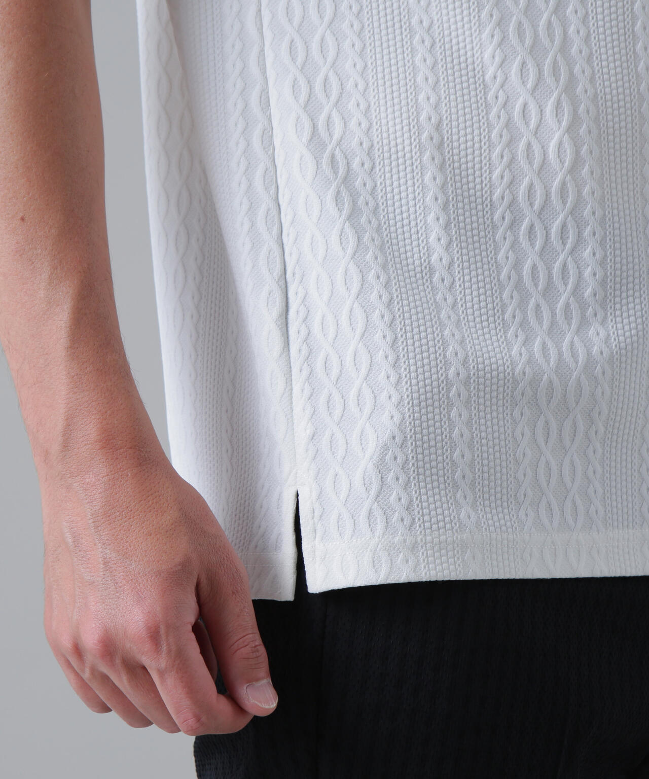 縄柄リンクス半袖シャツ (MENS)