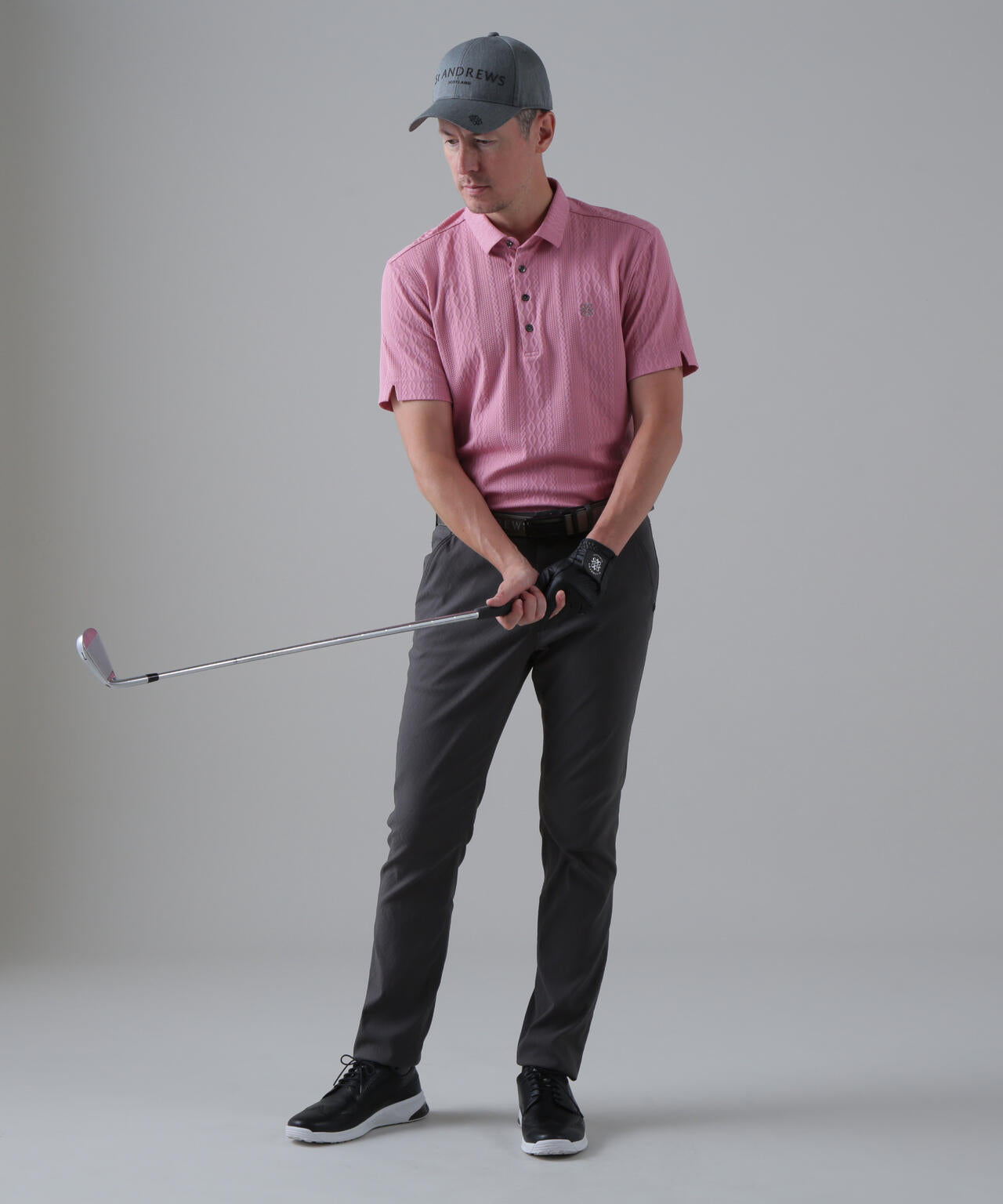 縄柄リンクス半袖シャツ (MENS)