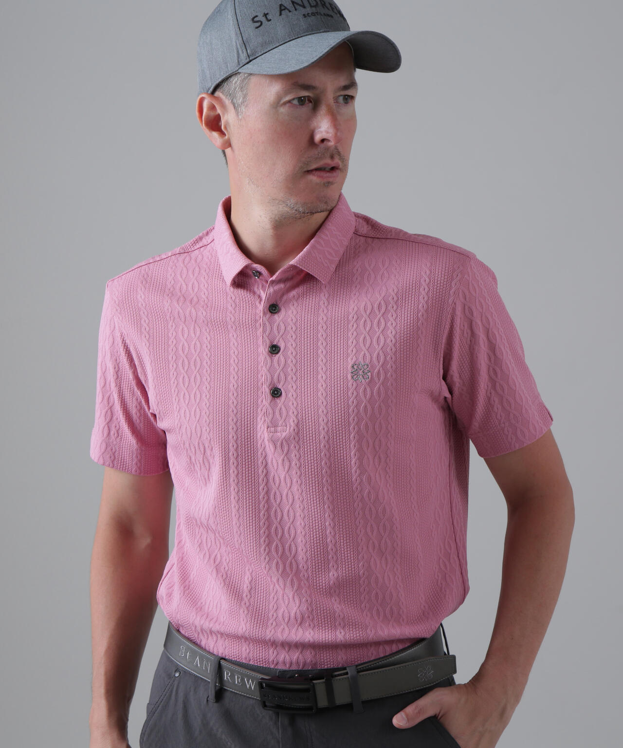 縄柄リンクス半袖シャツ (MENS)