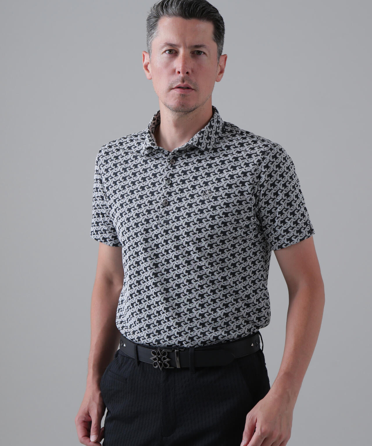 SAロゴトッドジャガード半袖シャツ (MENS)