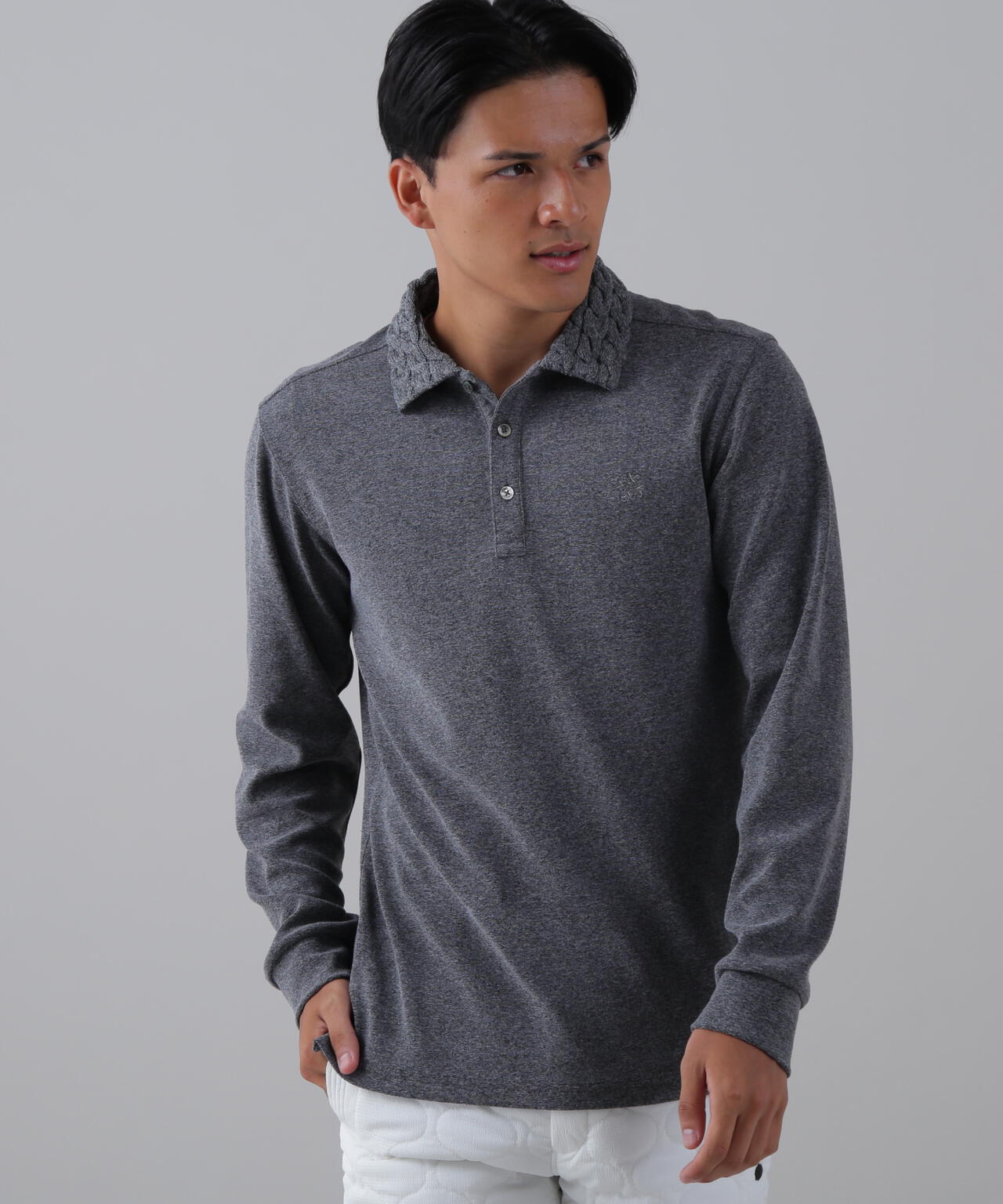 パイル長袖ポロシャツ (MENS)