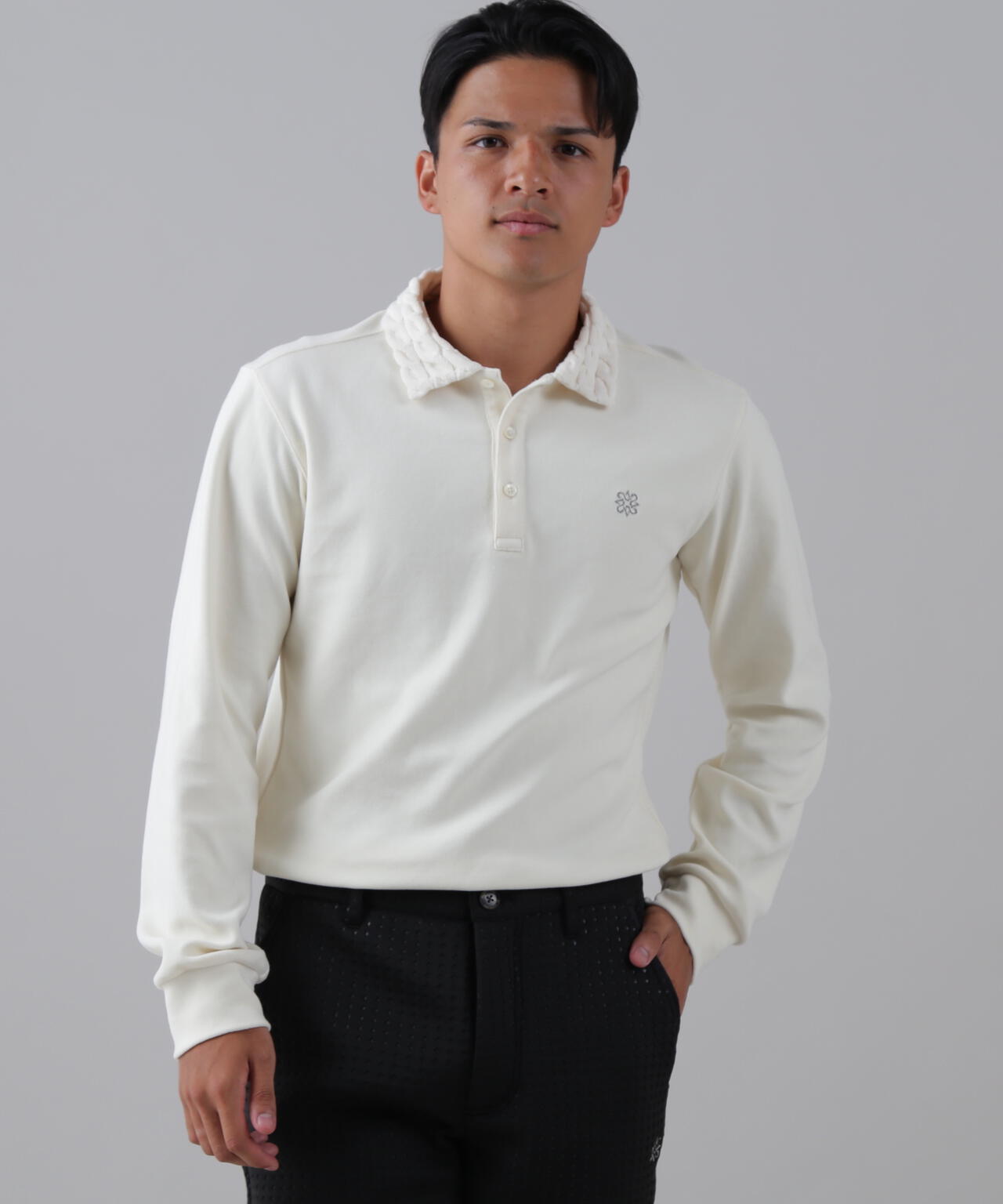 パイル長袖ポロシャツ (MENS)
