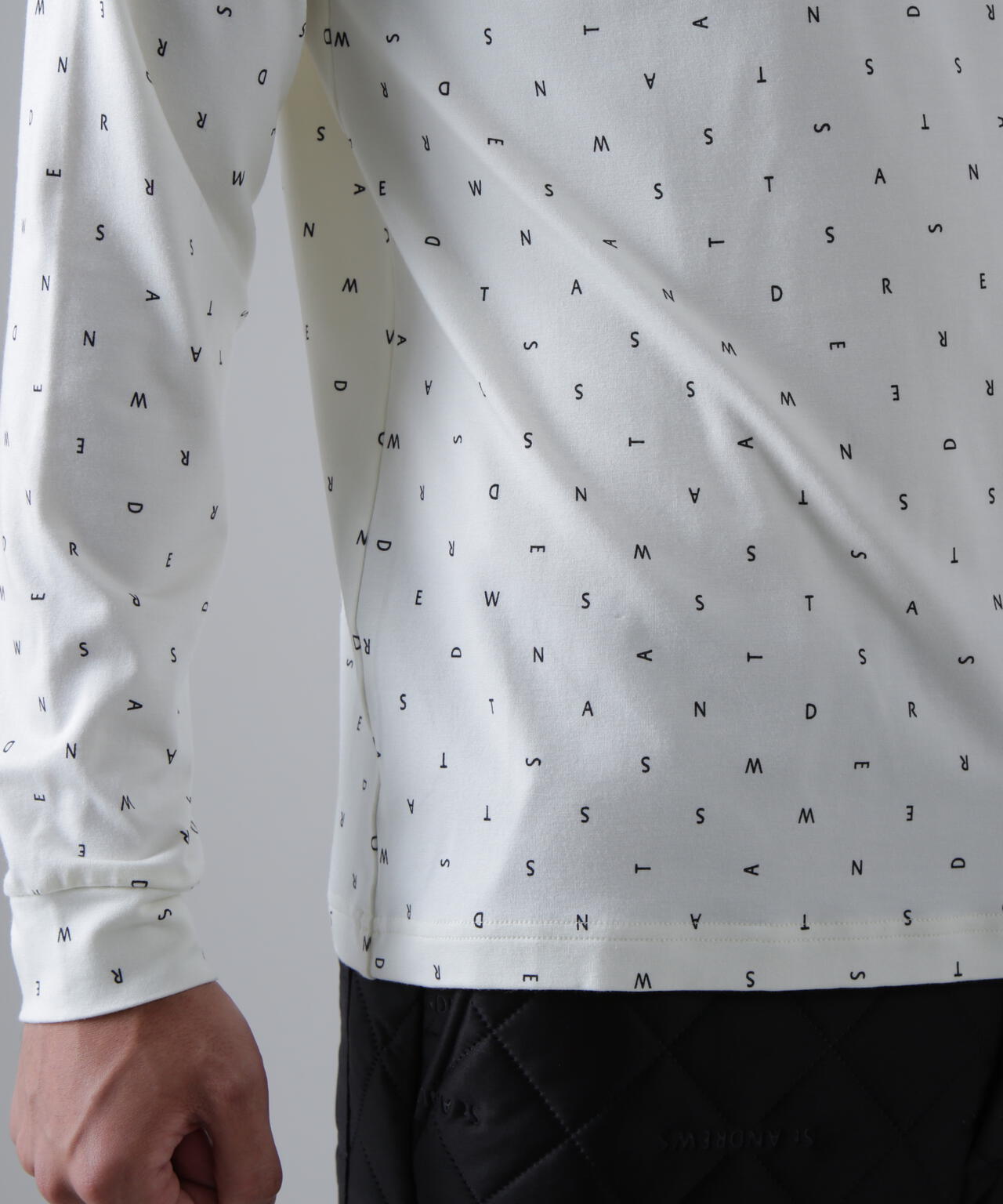 ソリストヒートミニロゴプリント長袖ハイネックカットソー (MENS)