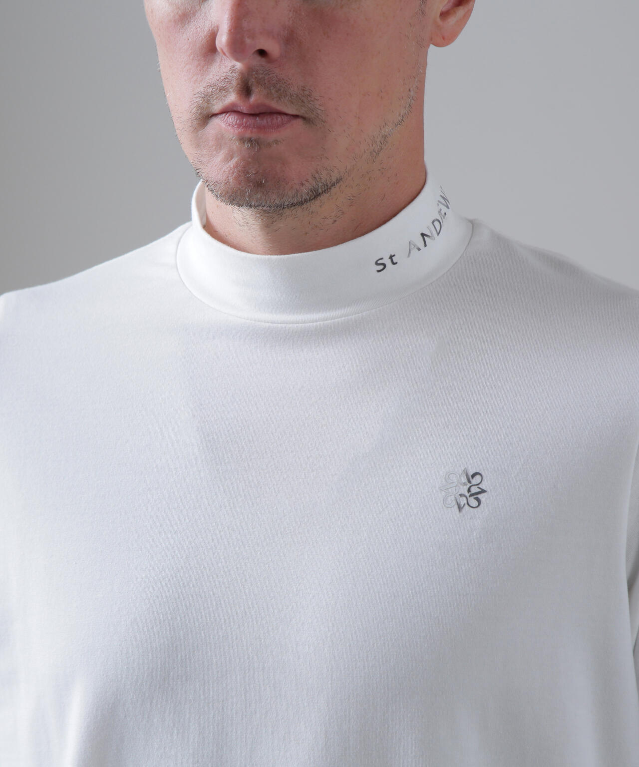 ベア天竺長袖ハイネックカットソー (MENS)