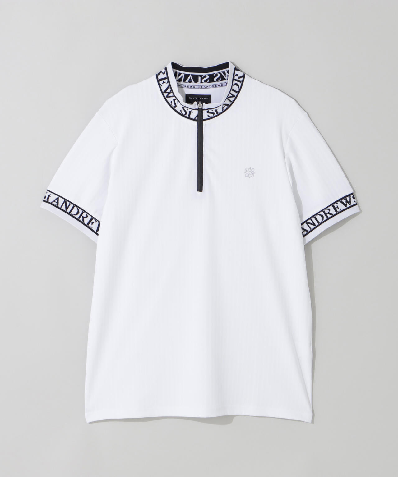 ベアサッカージャガード半袖ハーフジップアップカットソー (MENS)