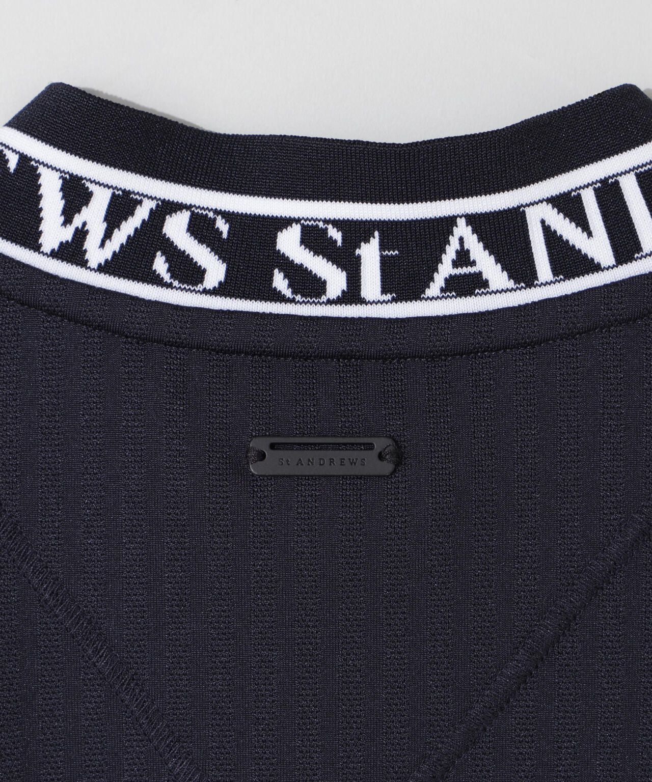 ベアサッカージャガード半袖ハーフジップアップカットソー (MENS)