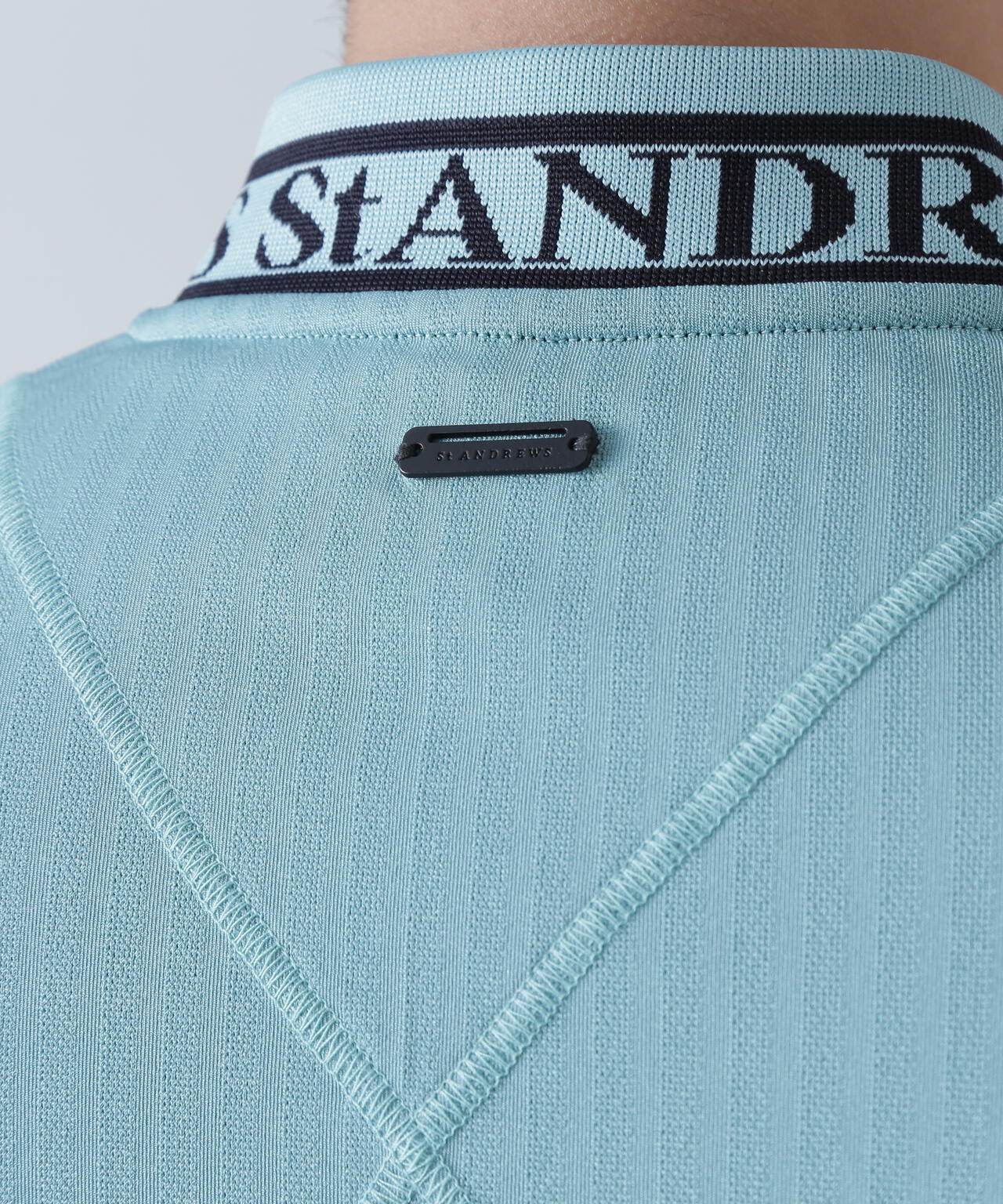 ベアサッカージャガード半袖ハーフジップアップカットソー (MENS)