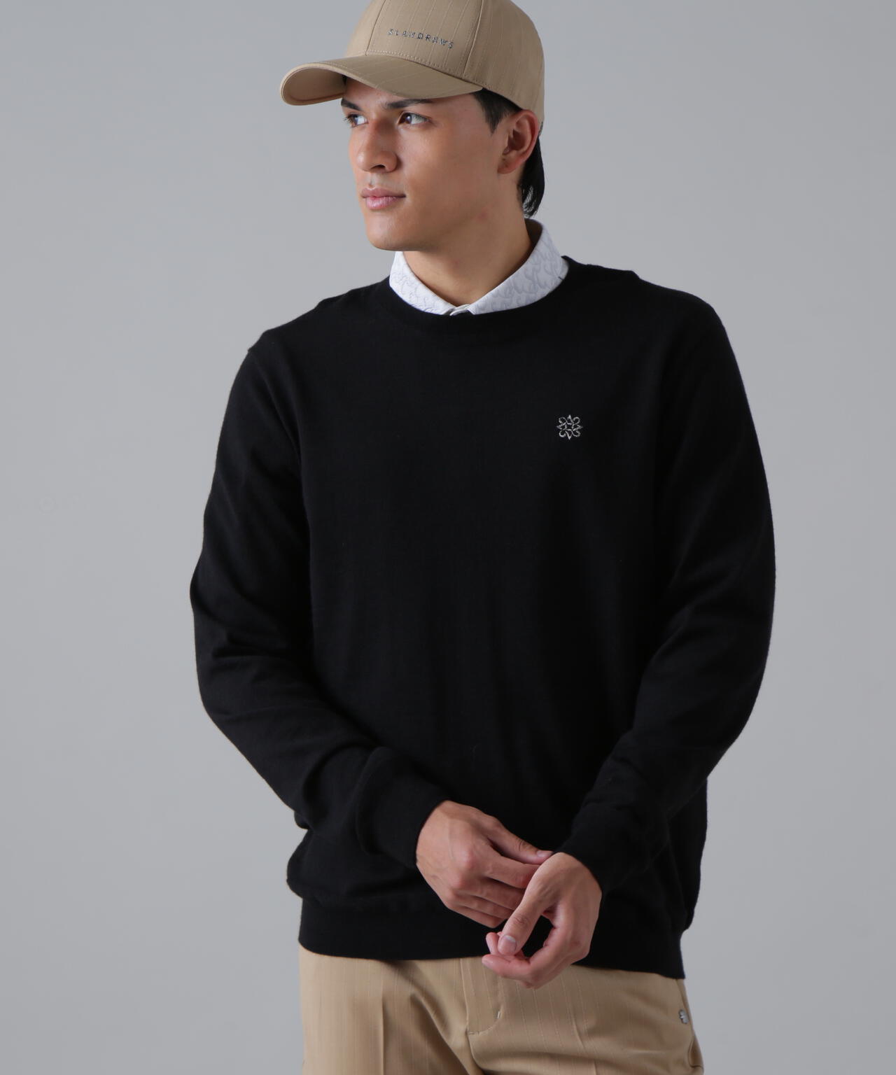 16G天竺クルーネックニットプルオーバー (MENS)