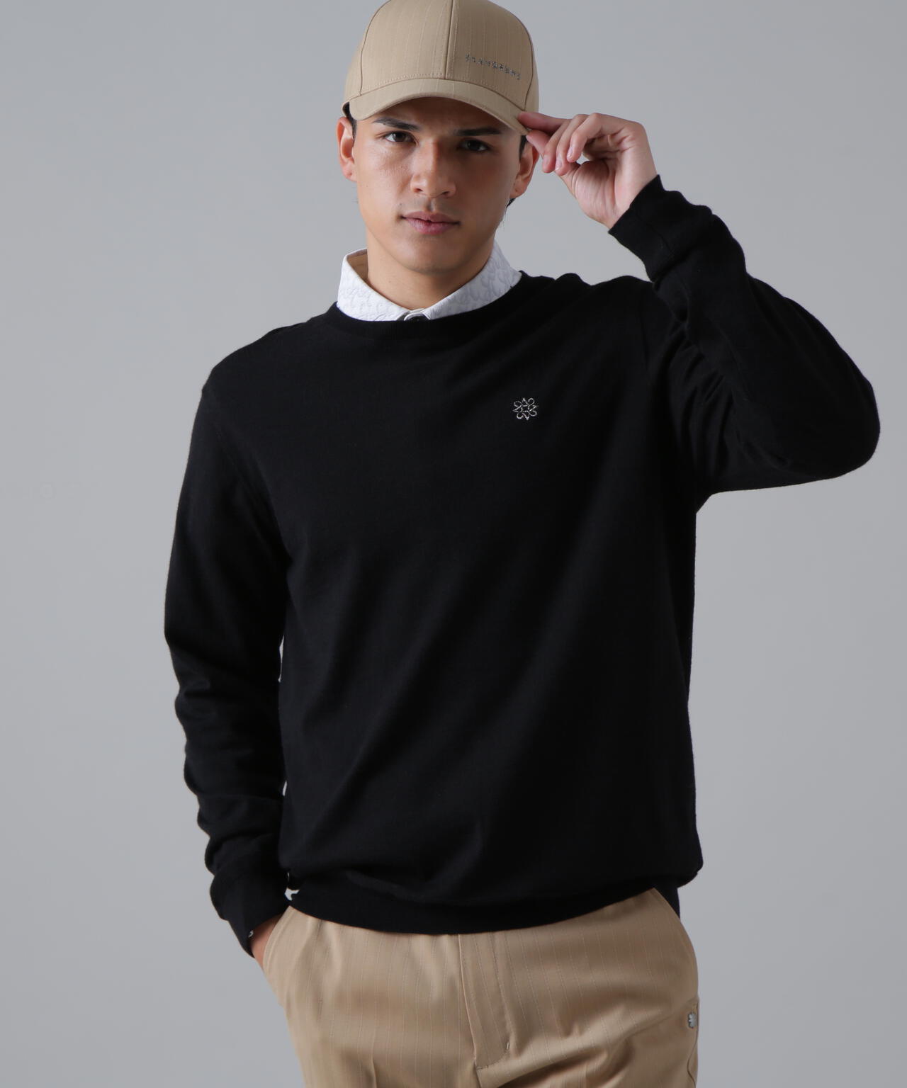 16G天竺クルーネックニットプルオーバー (MENS)