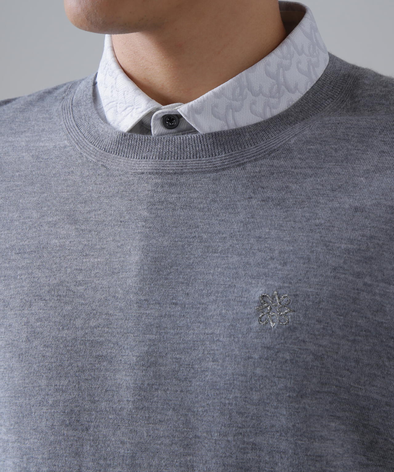 16G天竺クルーネックニットプルオーバー (MENS)