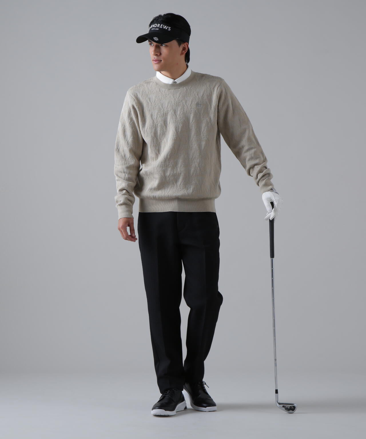 14Gアザミダマスクジャガードクルーネックニットプルオーバー (MENS)