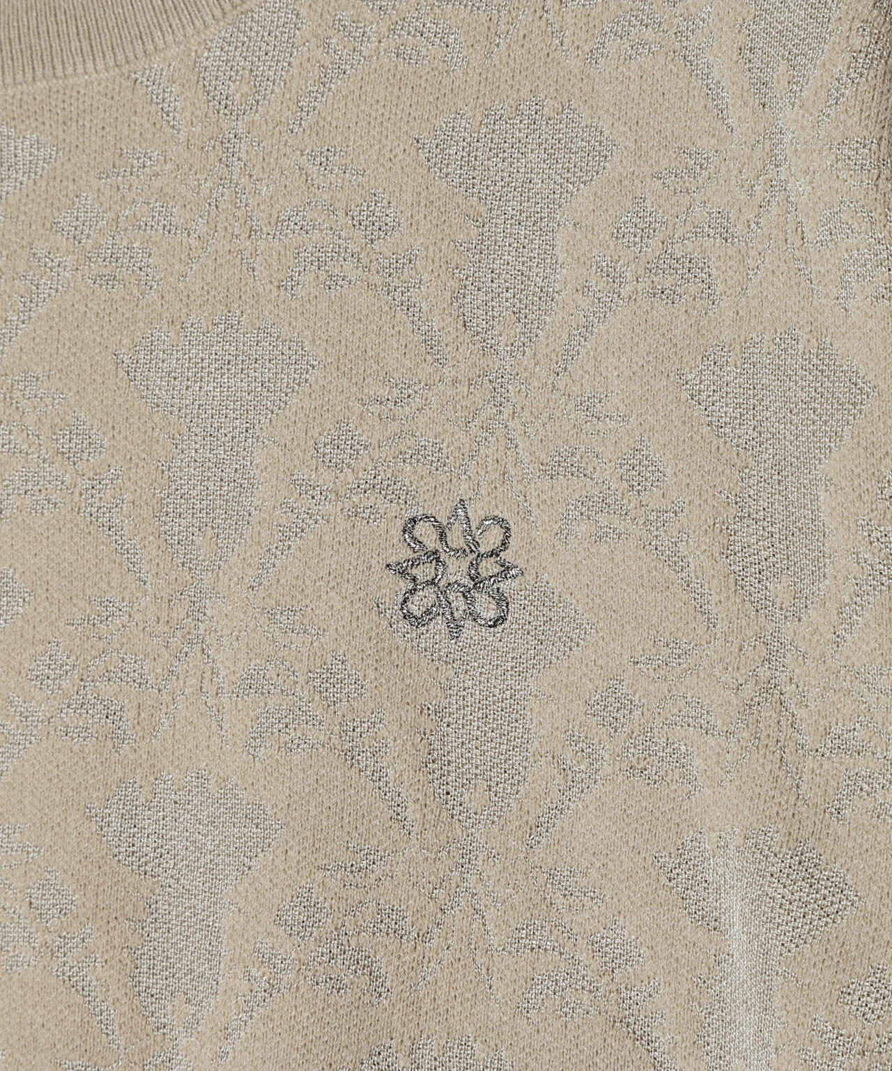 14Gアザミダマスクジャガードクルーネックニットプルオーバー (MENS)