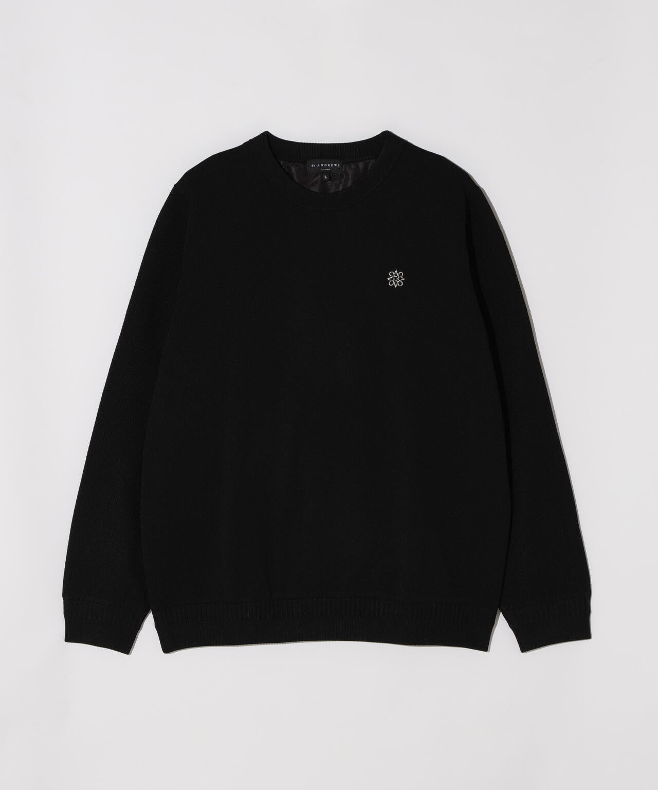 12G天竺×リンクス裏地付きクルーネックニットプルオーバー (MENS)