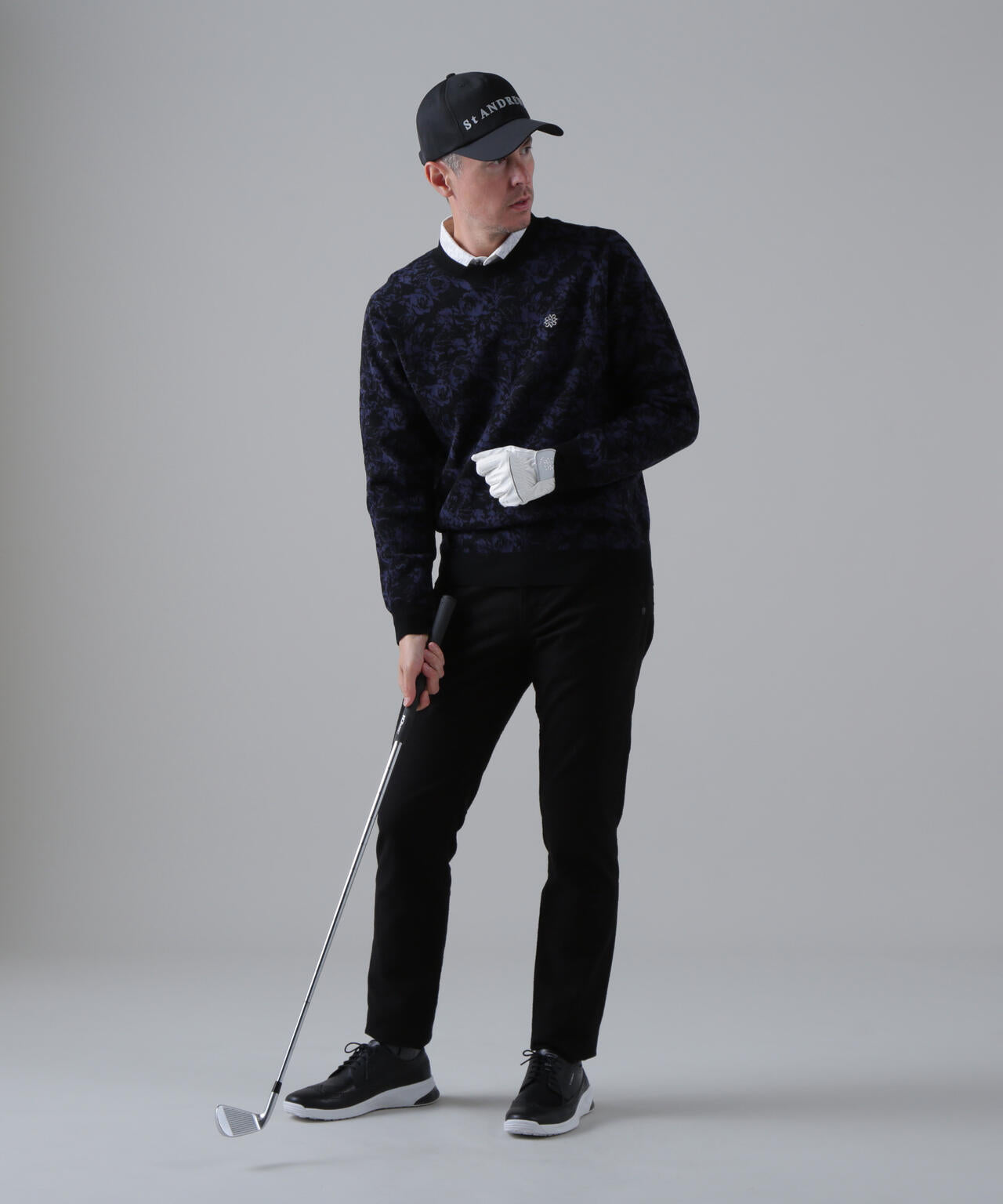 16Gボニースコットランドジャガードクルーネックニットプルオーバー (MENS)