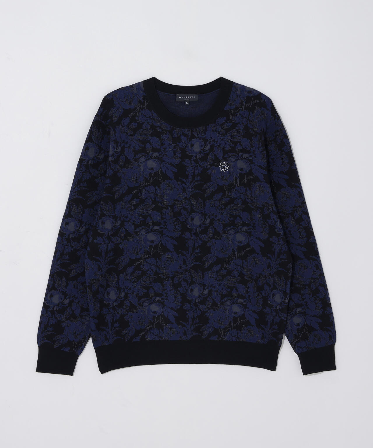 16Gボニースコットランドジャガードクルーネックニットプルオーバー (MENS)