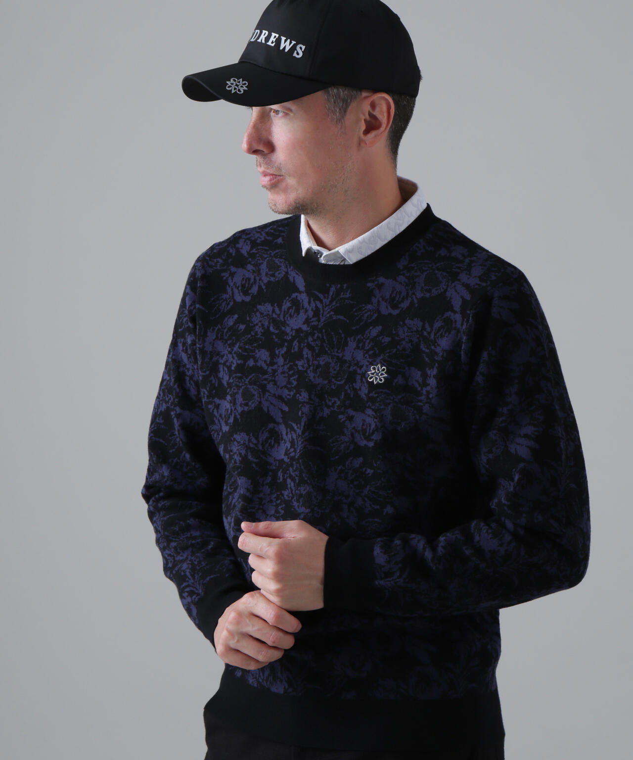 16Gボニースコットランドジャガードクルーネックニットプルオーバー (MENS)