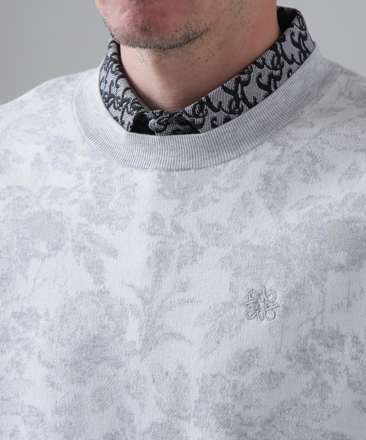 16Gボニースコットランドジャガードクルーネックニットプルオーバー (MENS)