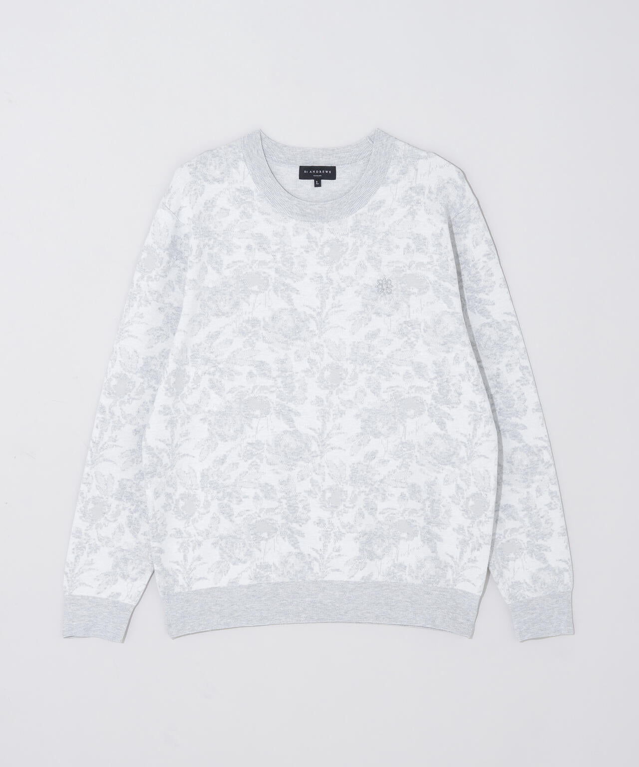 16Gボニースコットランドジャガードクルーネックニットプルオーバー (MENS)