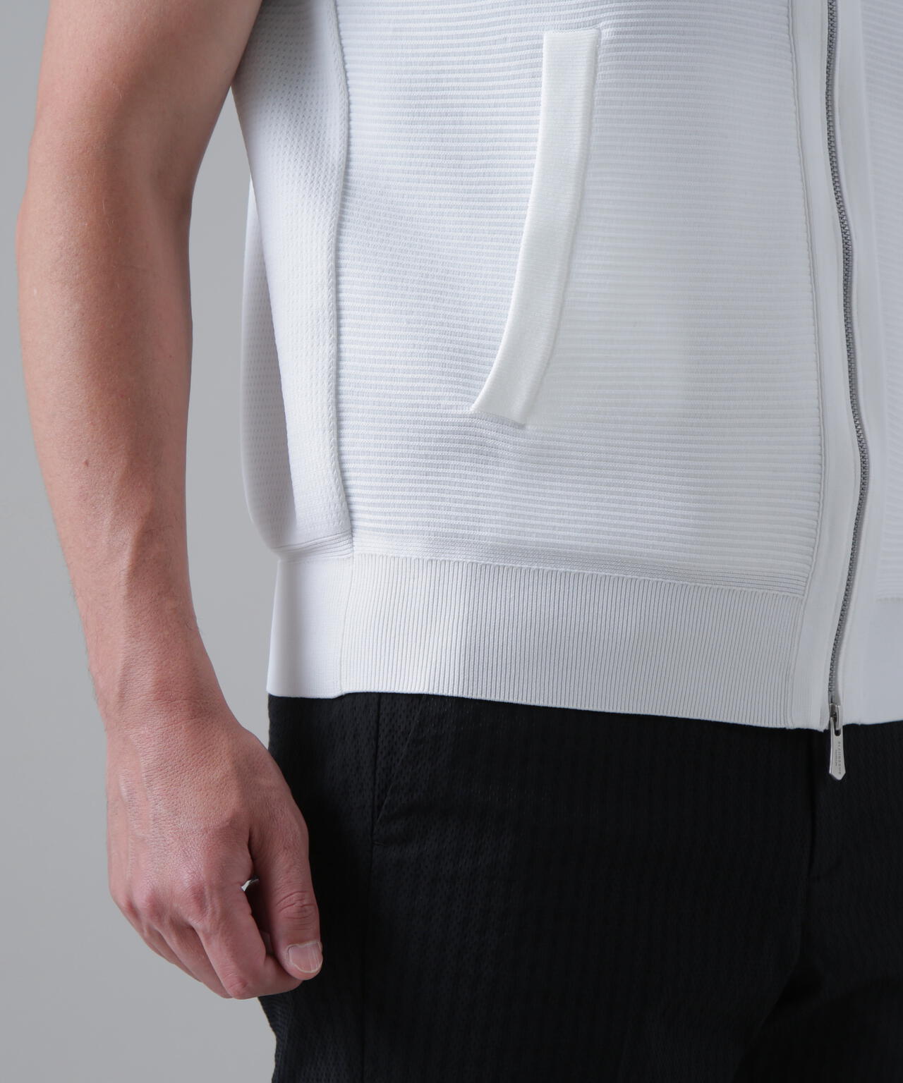 14Gフルジップアップニットベスト (MENS)