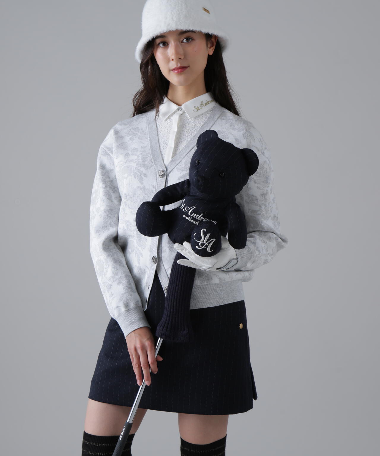 ピンストライプベア ドライバー用ヘッドカバー (460CC対応) (UNISEX)