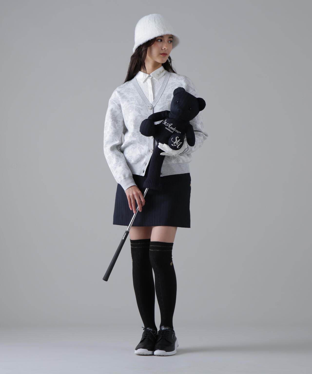 ピンストライプベア ドライバー用ヘッドカバー (460CC対応) (UNISEX)