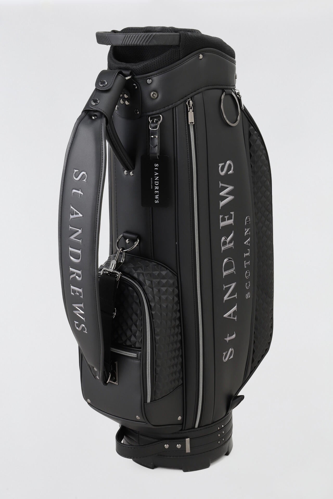 9.0インチ スリムカート型ピラミッドエンボス キャディバッグ (46インチ対応) (UNISEX)