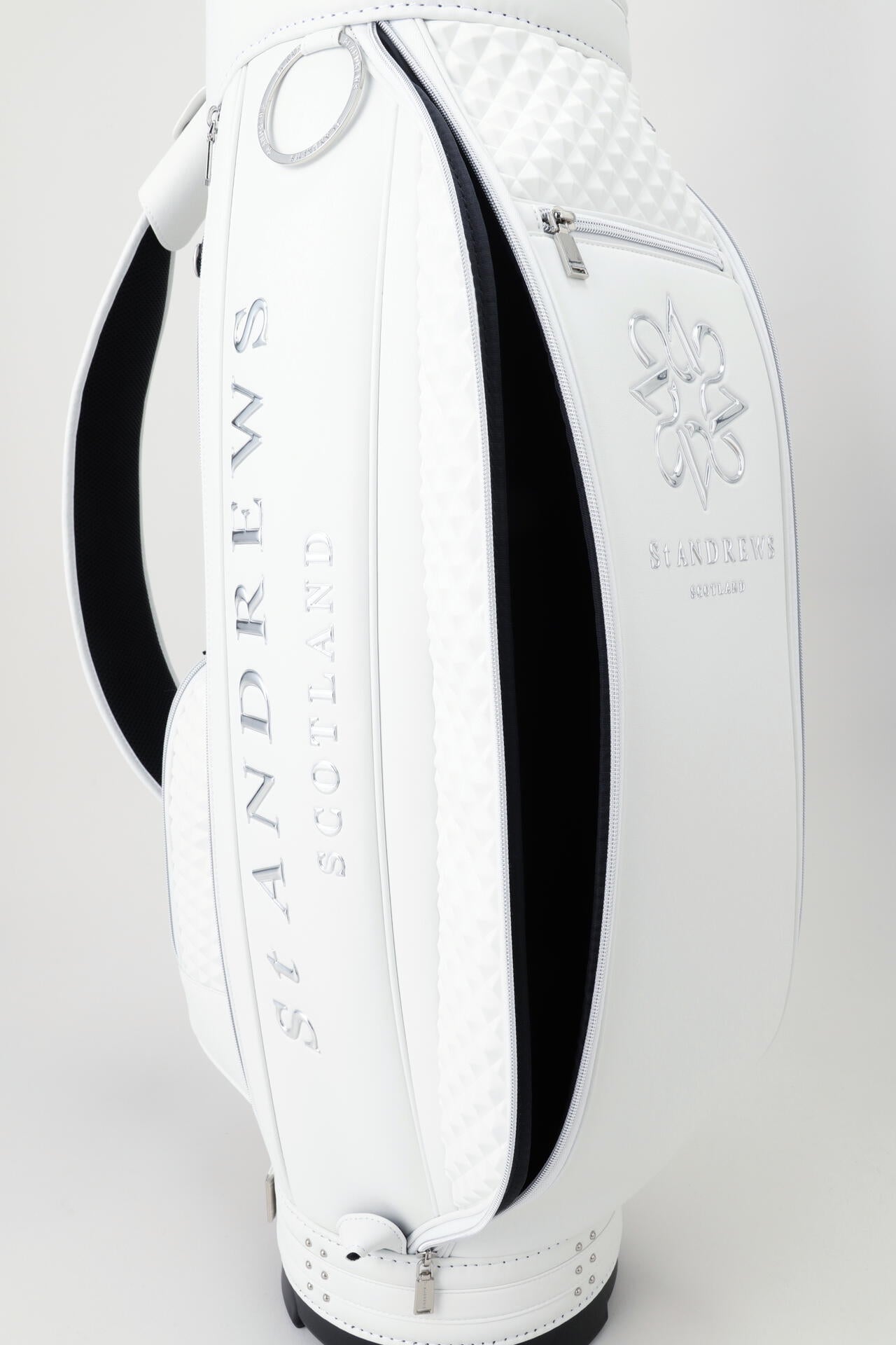 9.0インチ スリムカート型ピラミッドエンボス キャディバッグ (46インチ対応) (UNISEX)