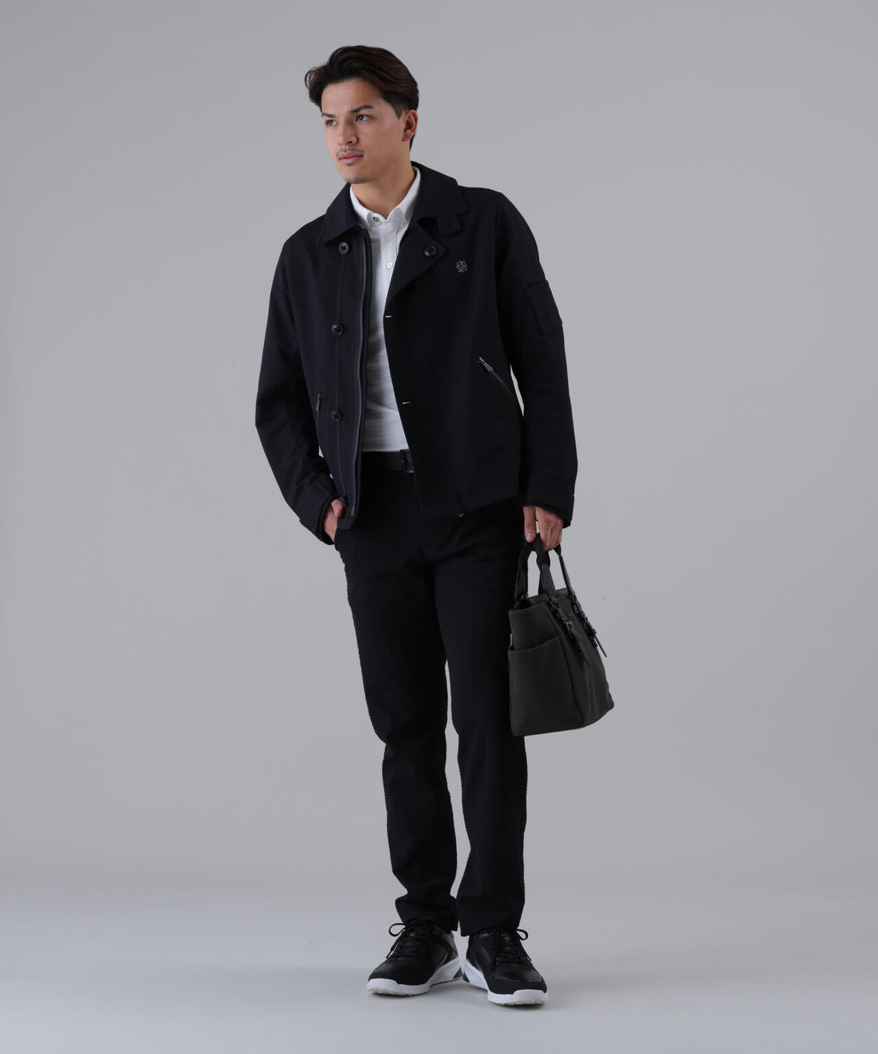 【防風】幾何学ジャガードブルゾン (MENS)