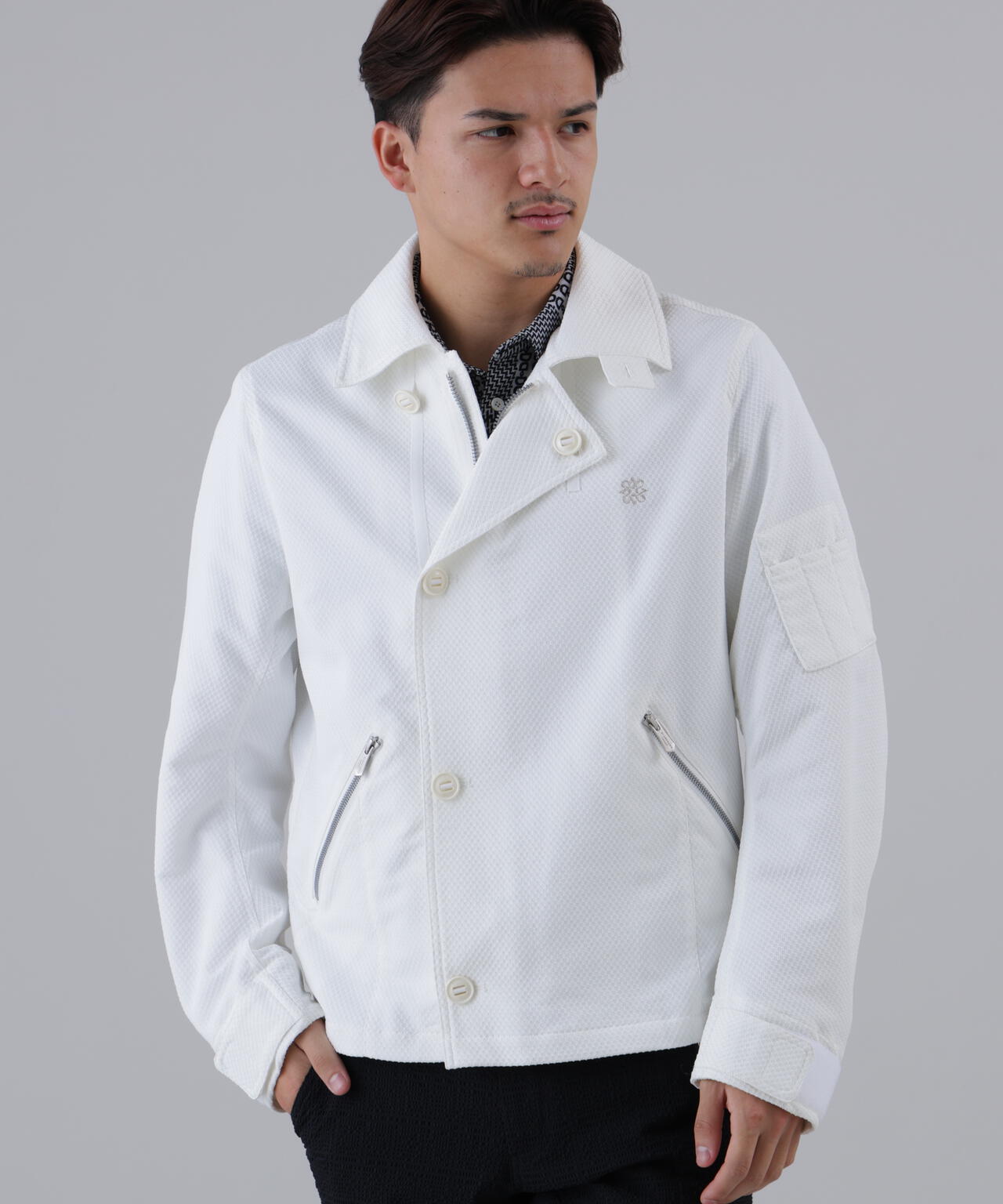 幾何学ジャガードブルゾン (MENS)