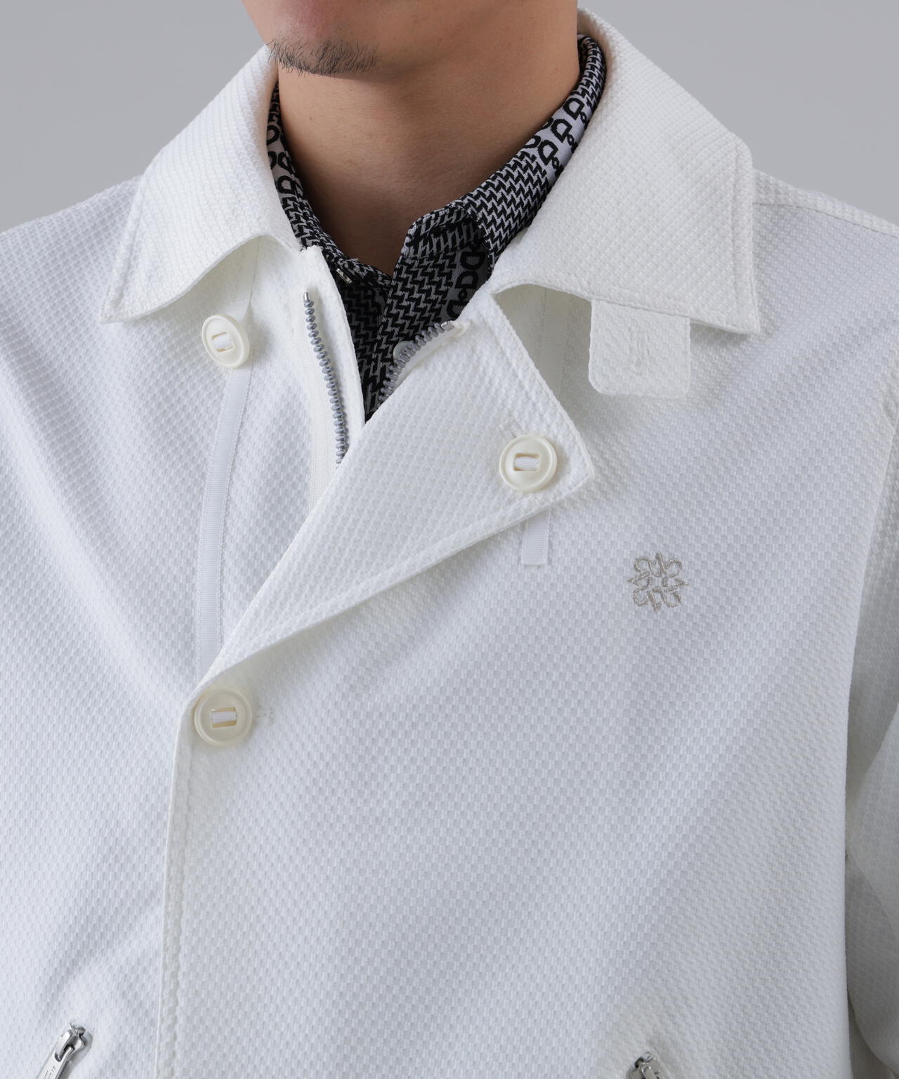 幾何学ジャガードブルゾン (MENS)