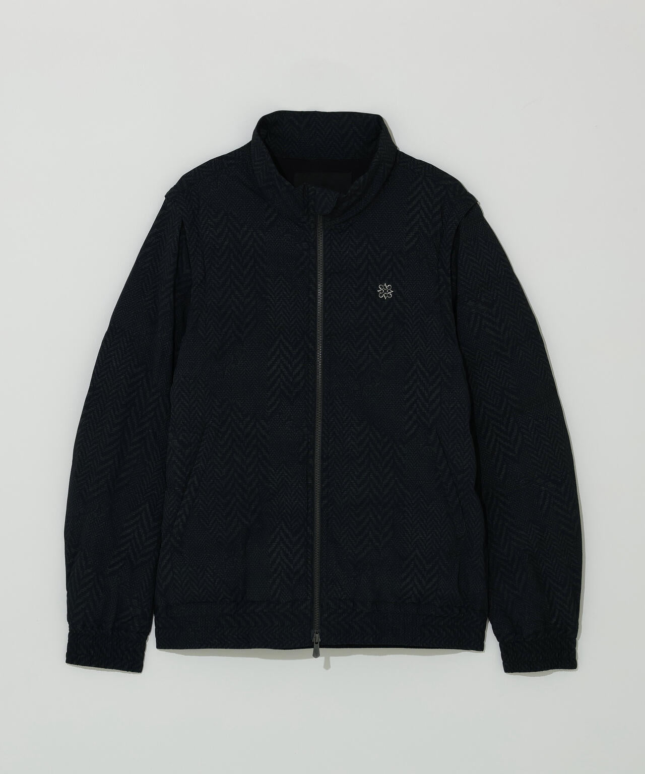 ヘリンボーンプリント中綿キルトブルゾン (MENS)