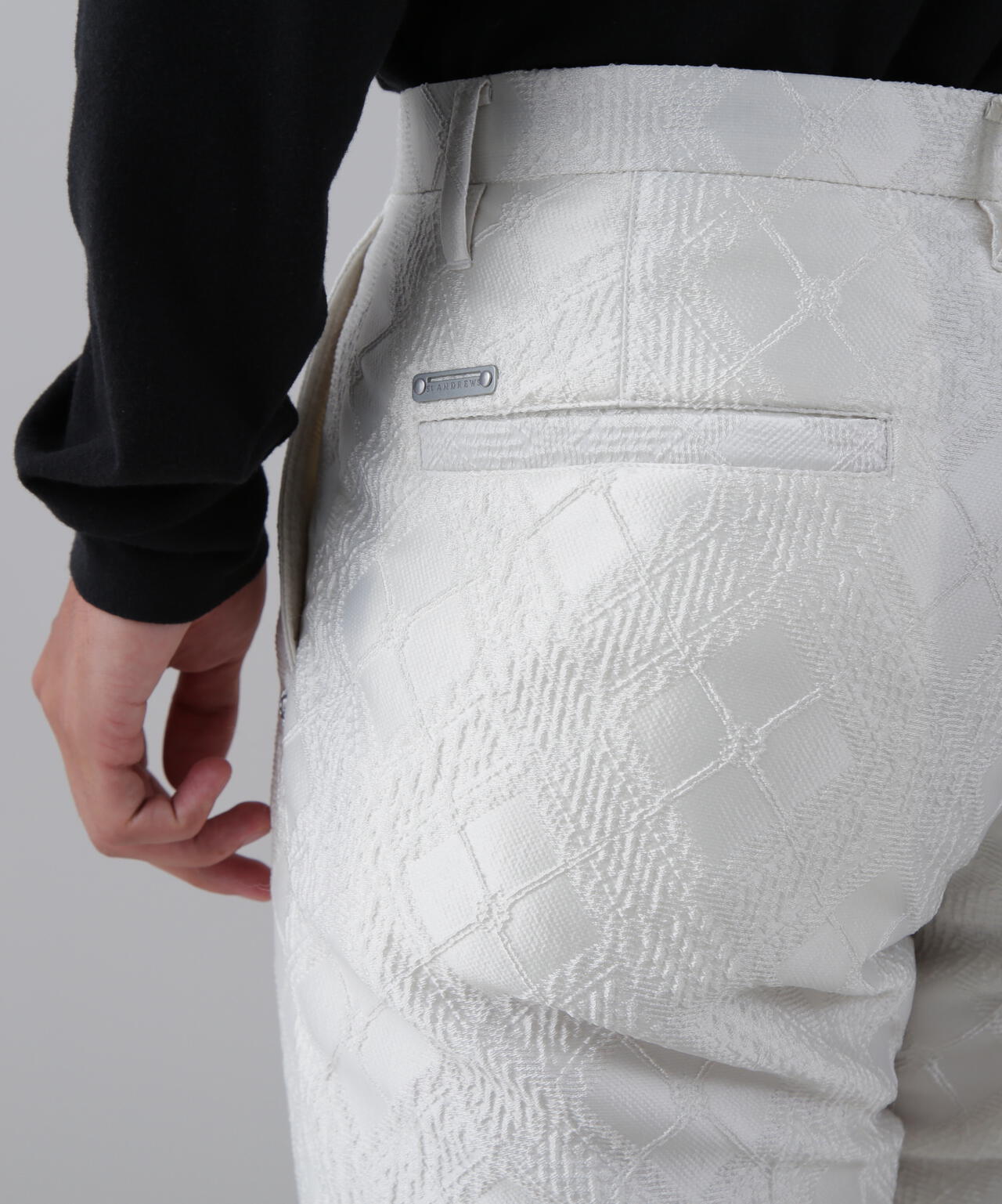 バイアスチェックジャガードパンツ (MENS)