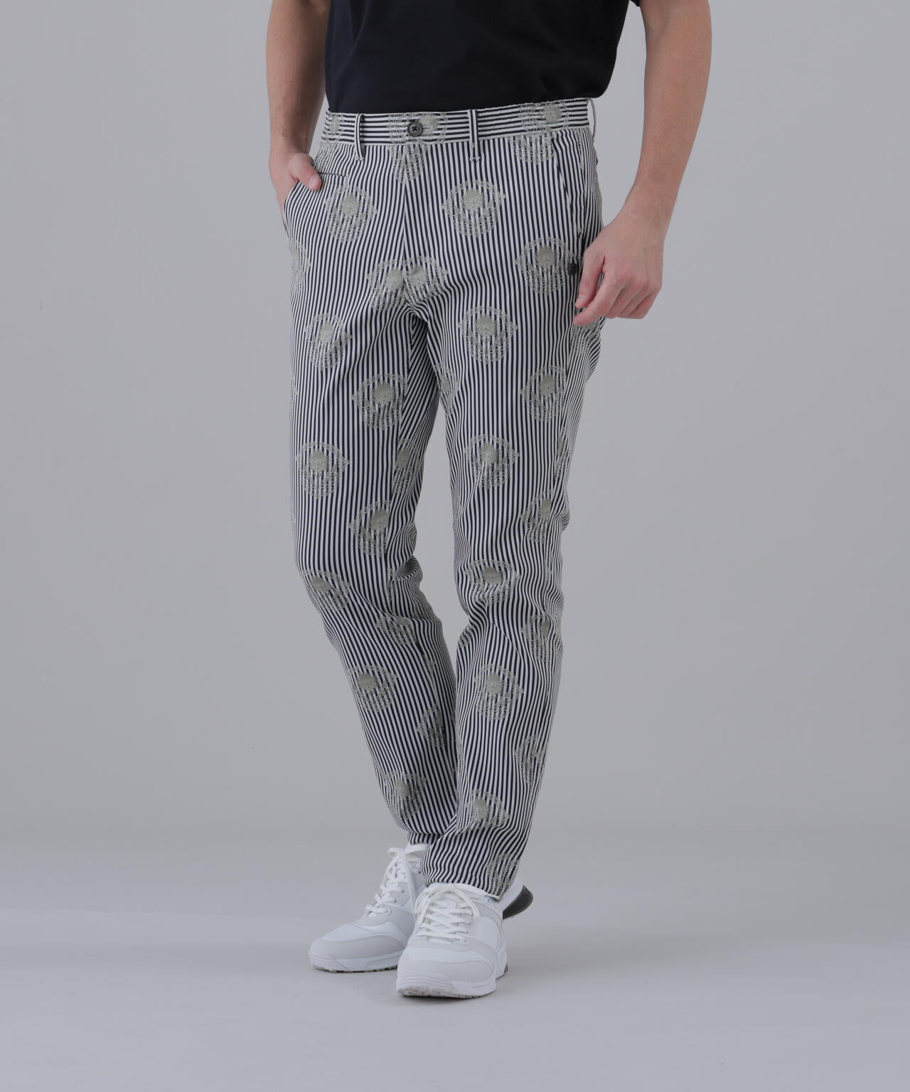 【ストレッチ】ロンドンストライプアザミジャガードパンツ (MENS)
