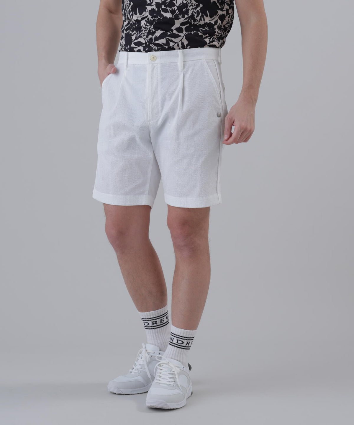 【ストレッチ】ドビーサッカーショートパンツ (MENS)