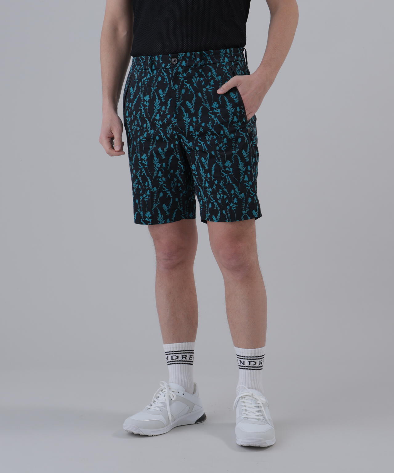 【ストレッチ】ボタニカルジャガードショートパンツ (MENS)