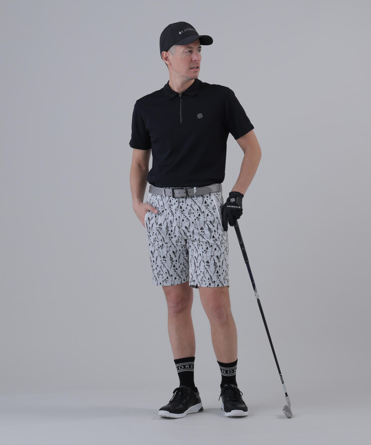 【ストレッチ】ボタニカルジャガードショートパンツ (MENS)
