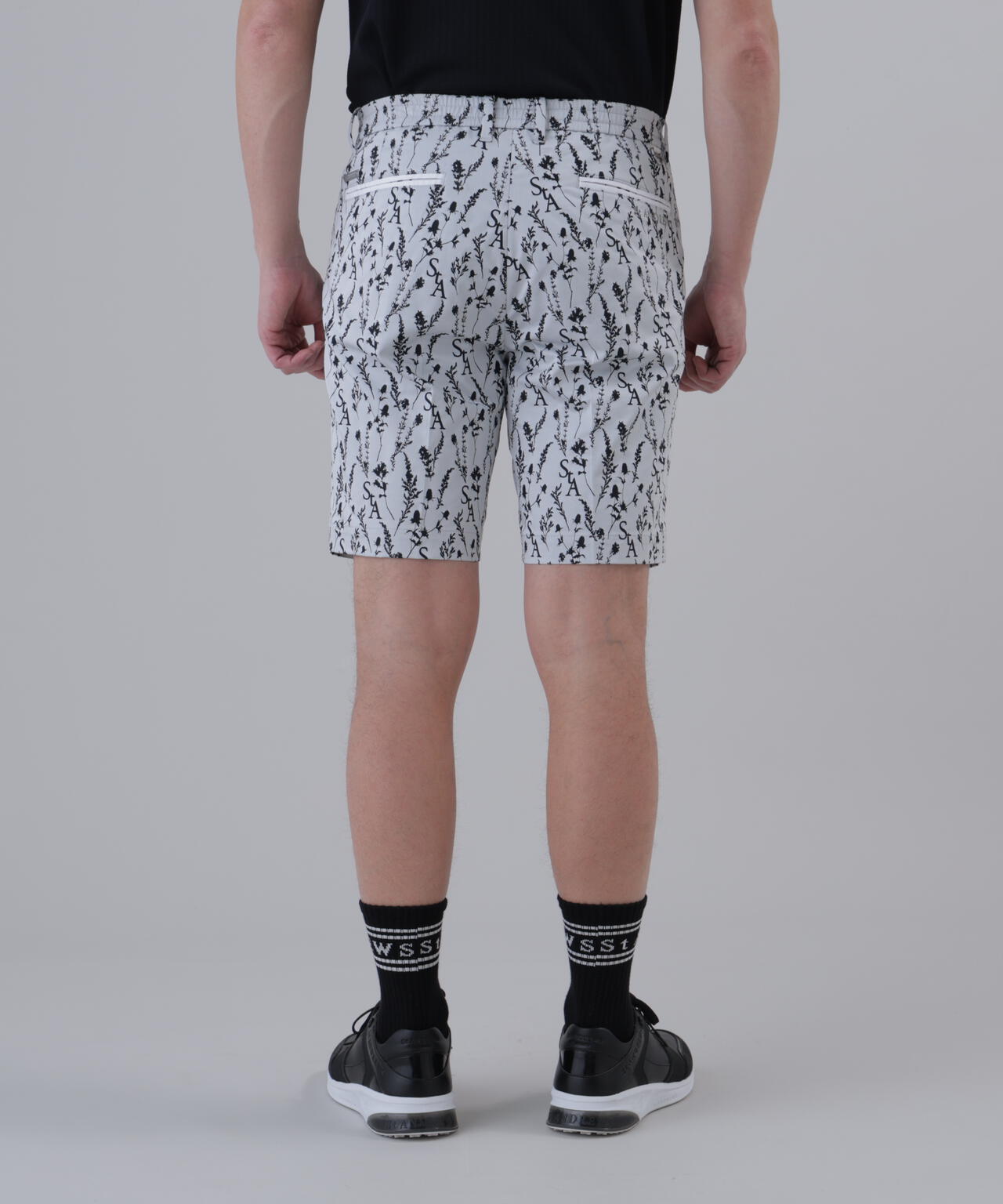【ストレッチ】ボタニカルジャガードショートパンツ (MENS)