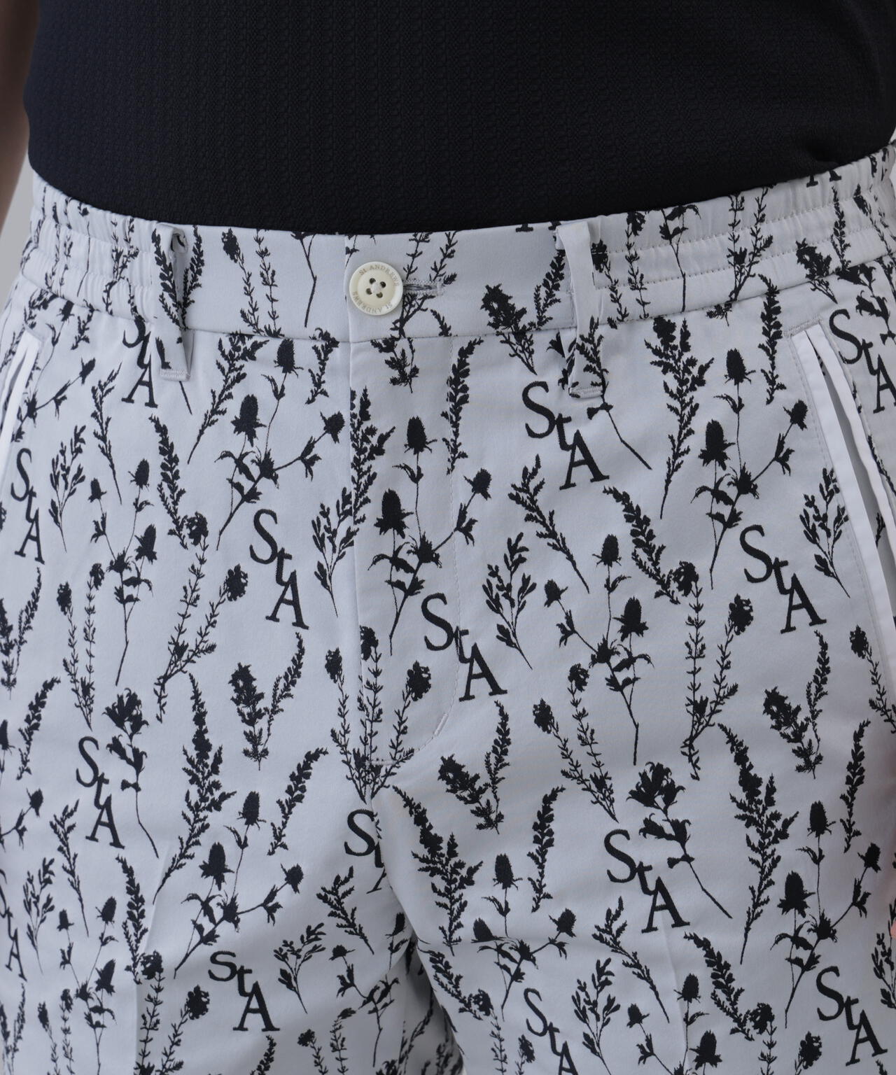 【ストレッチ】ボタニカルジャガードショートパンツ (MENS)