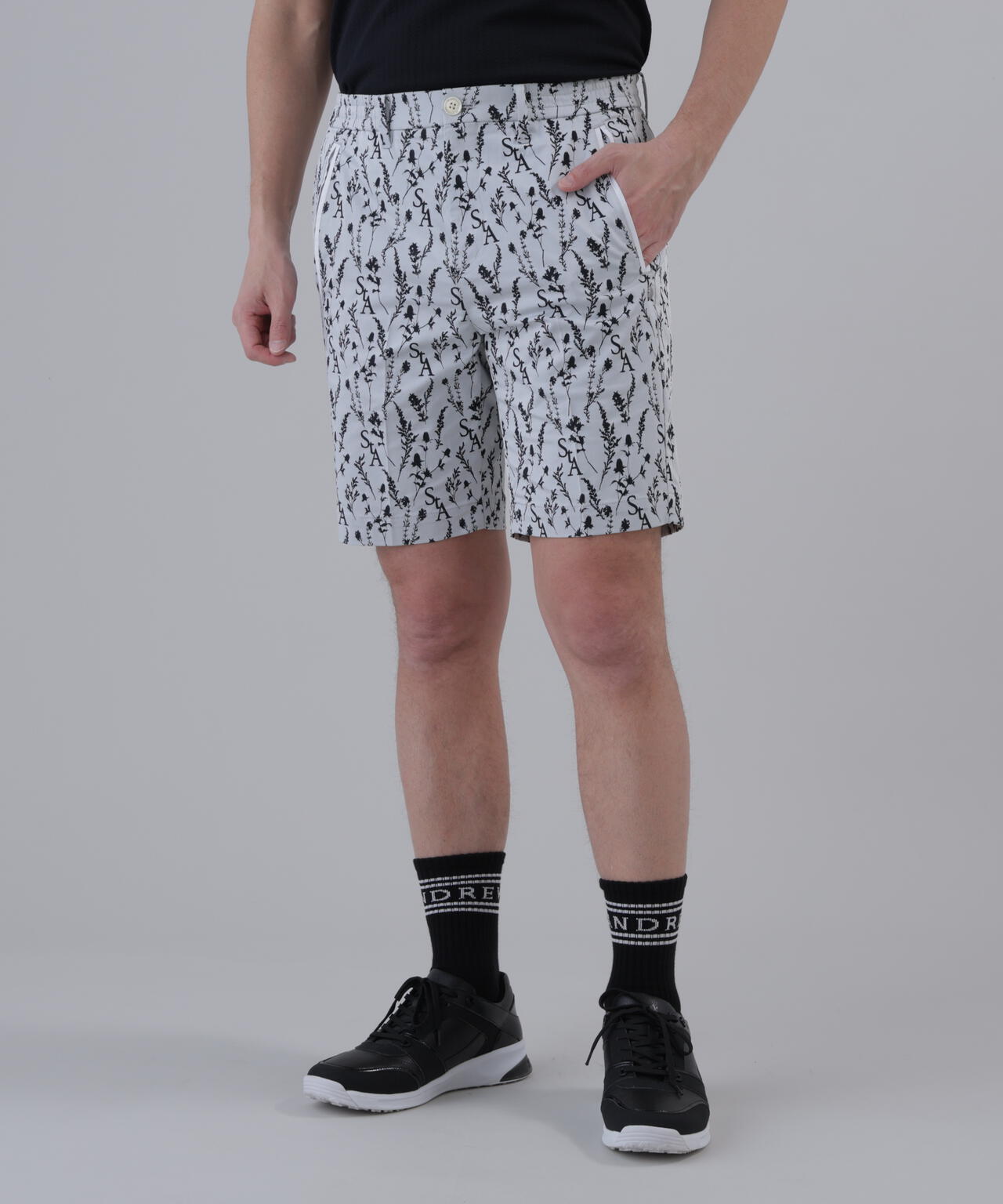 【ストレッチ】ボタニカルジャガードショートパンツ (MENS)