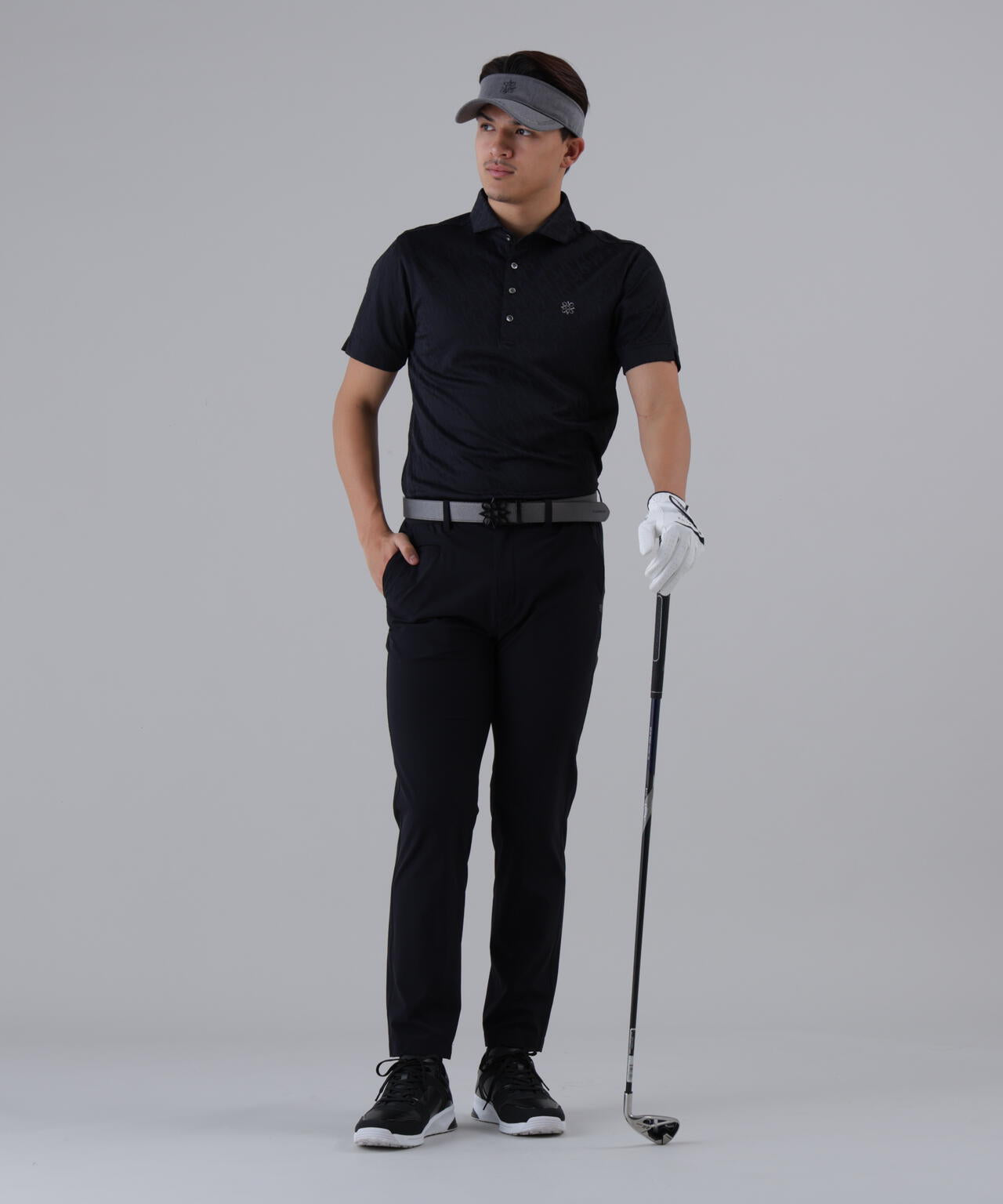 SAロゴジャガード無地半袖シャツ (MENS)