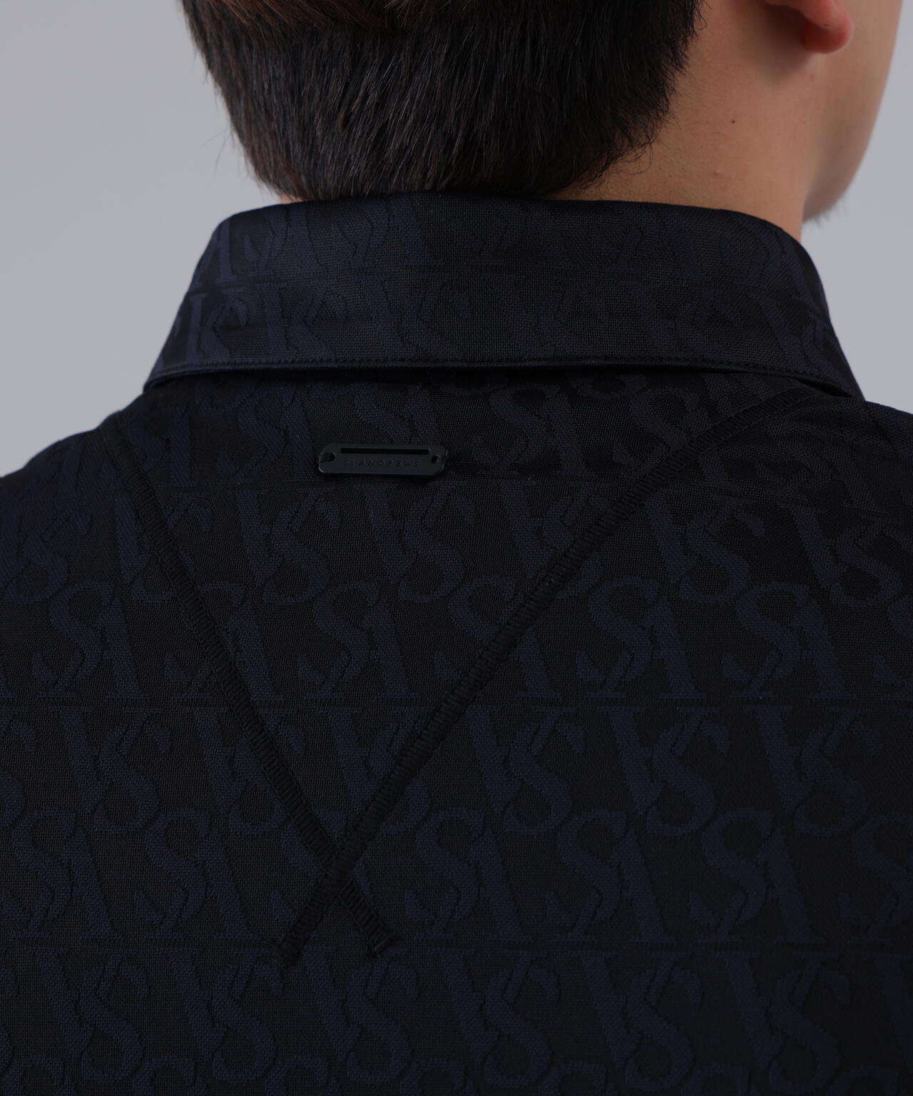 SAロゴジャガード無地半袖シャツ (MENS)