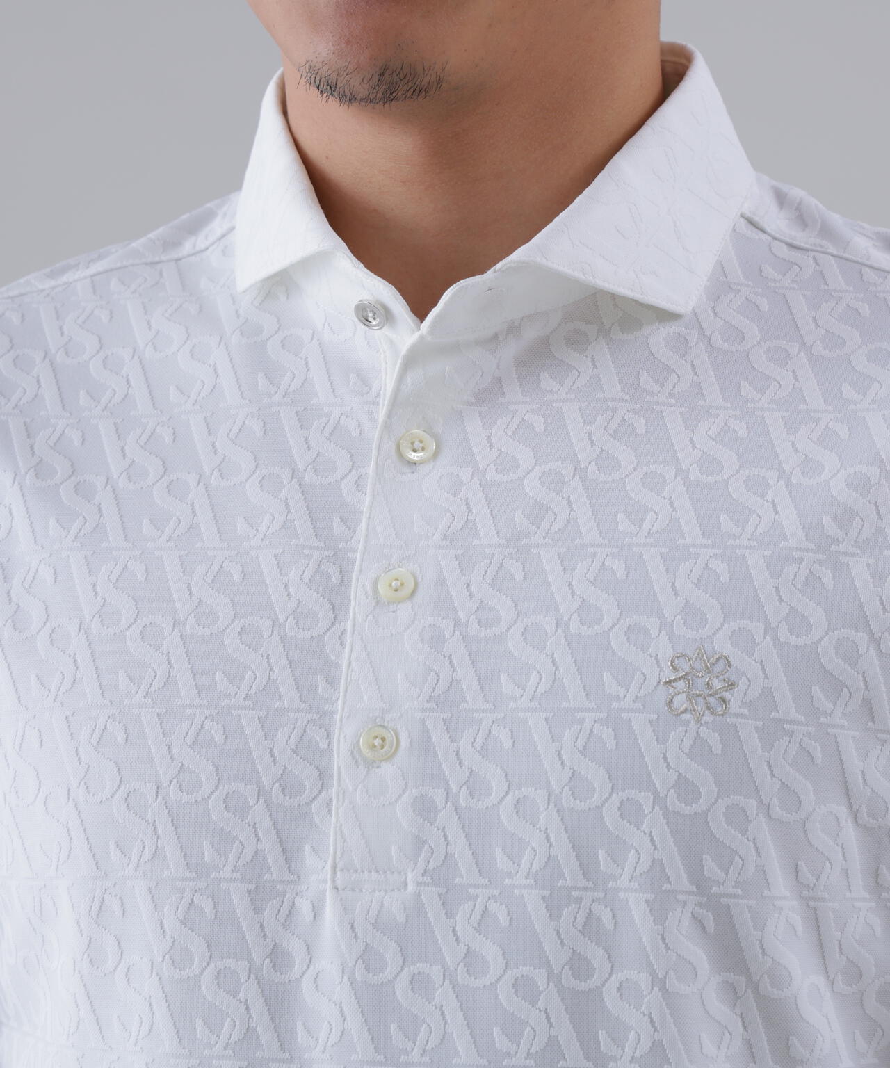 SAロゴジャガード無地半袖シャツ (MENS)