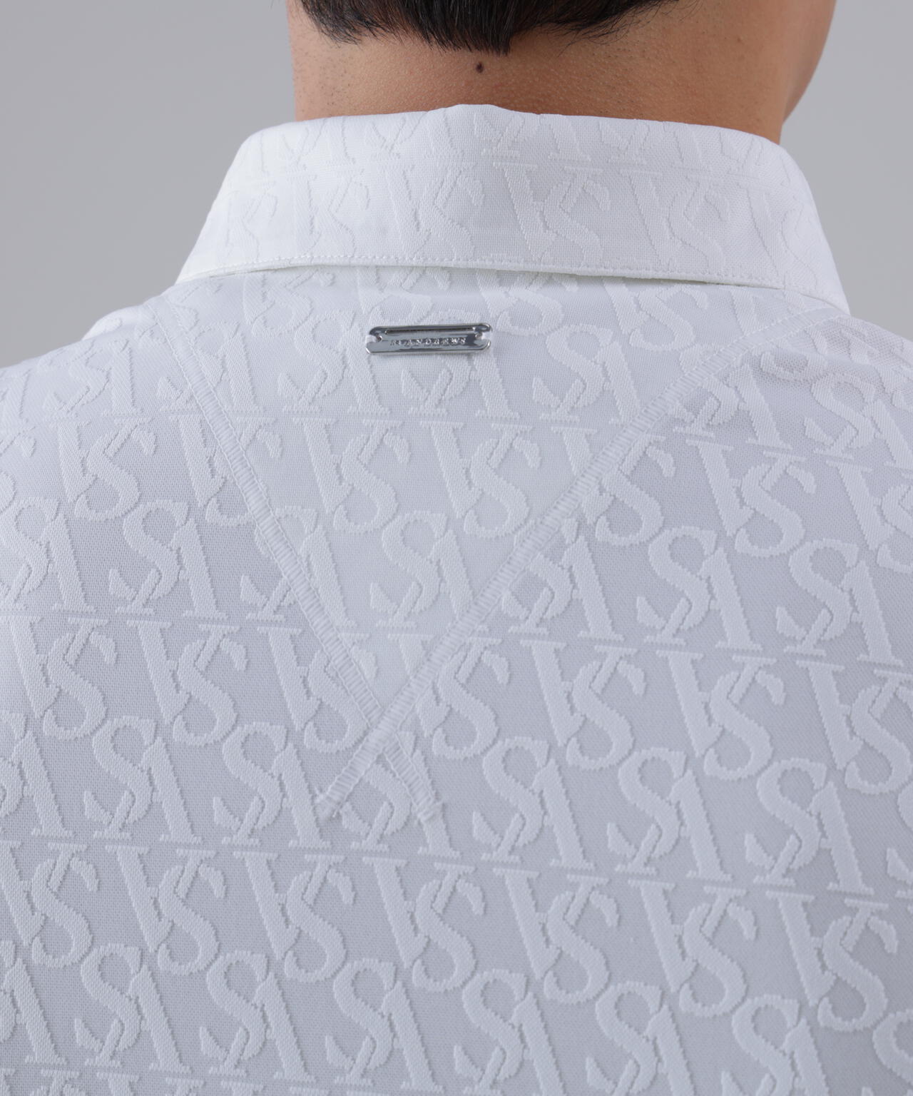 SAロゴジャガード無地半袖シャツ (MENS)