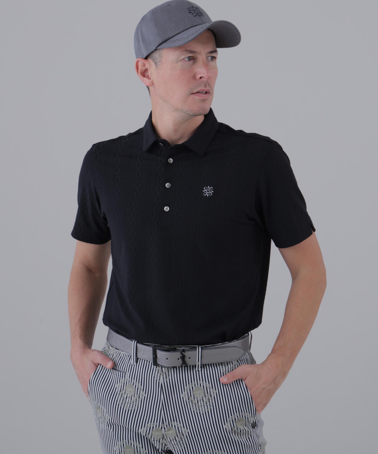 縄柄リンクス半袖シャツ (MENS)