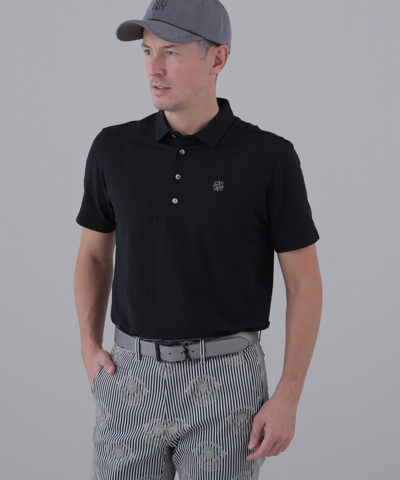 縄柄リンクス半袖シャツ (MENS)