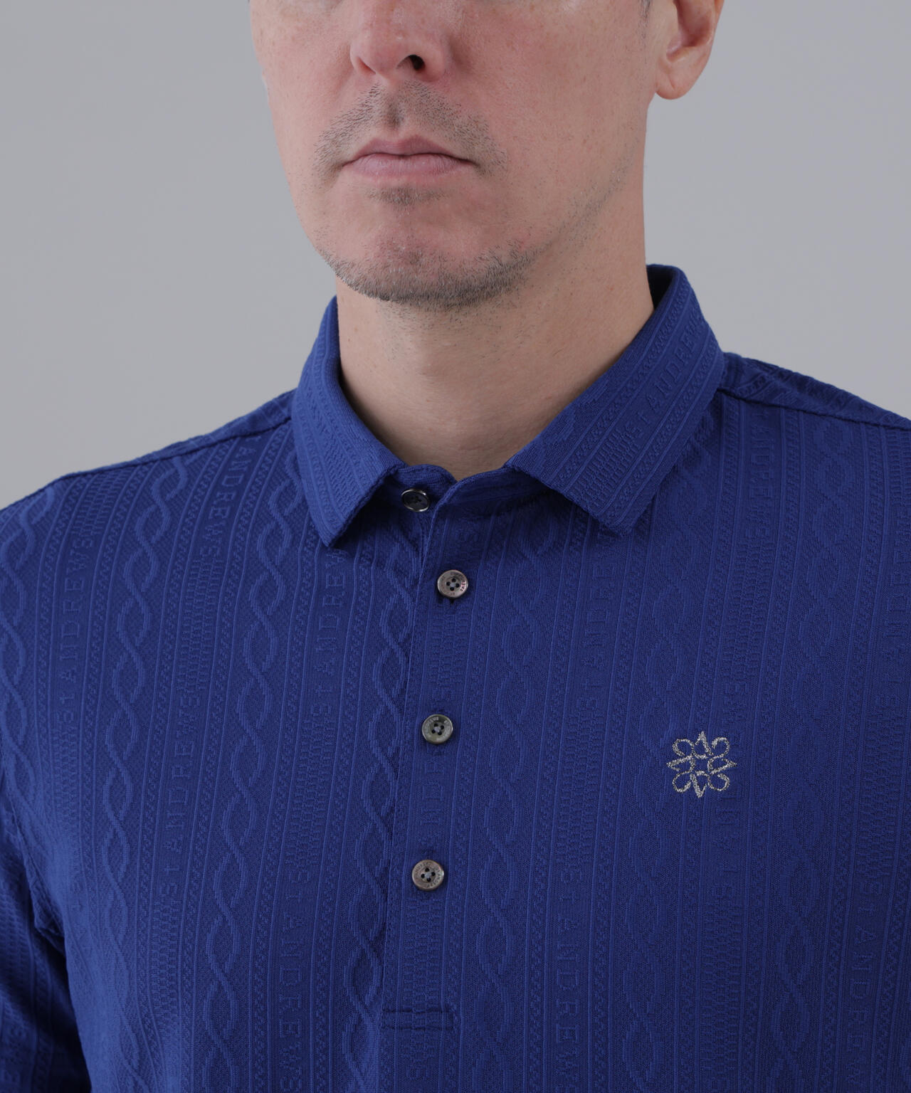 縄柄リンクス半袖シャツ (MENS)